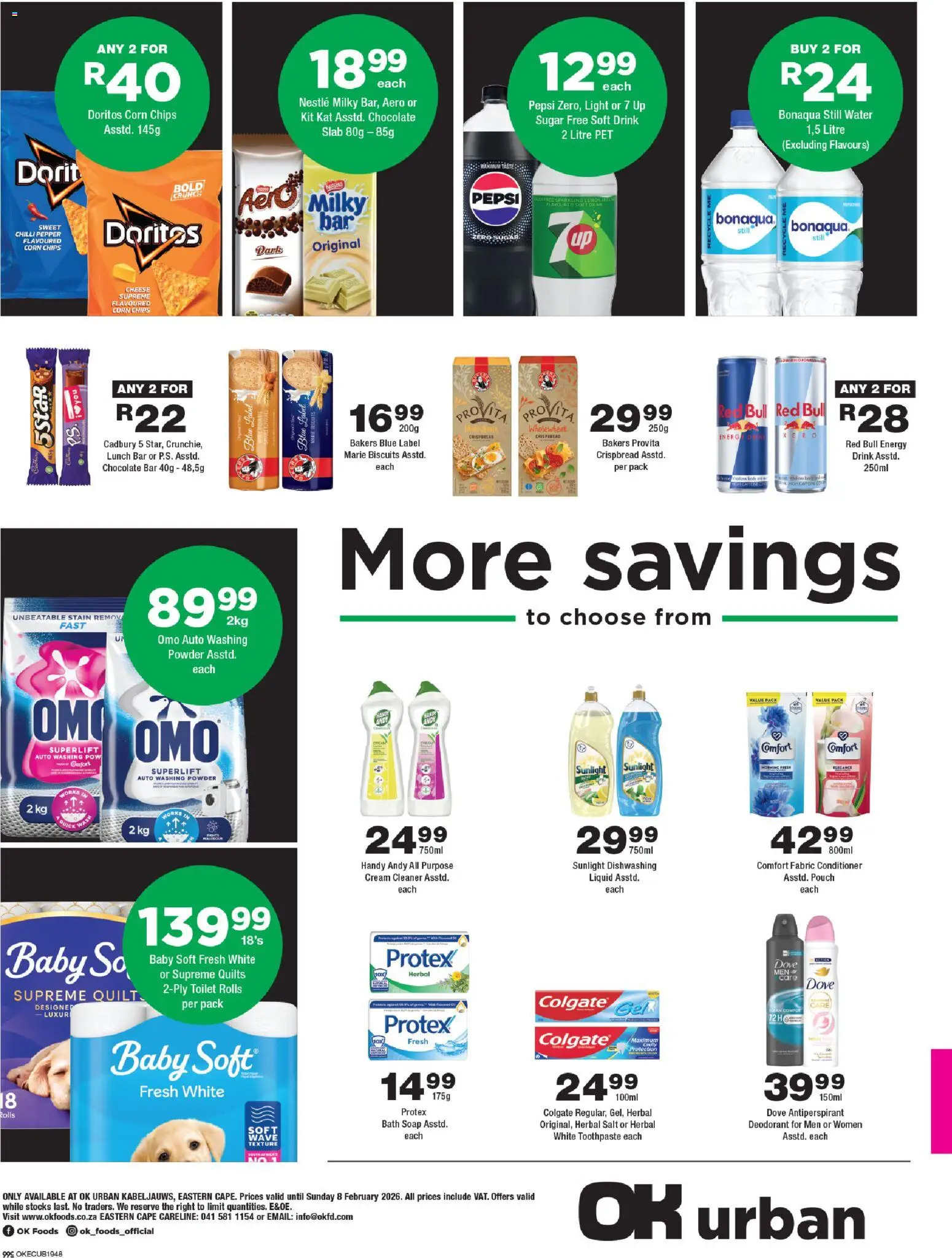 New OK Foods catalogue – valid from 21.01.2026 | Page: 4 | Products: Biscuits, Powder, Soap, Water