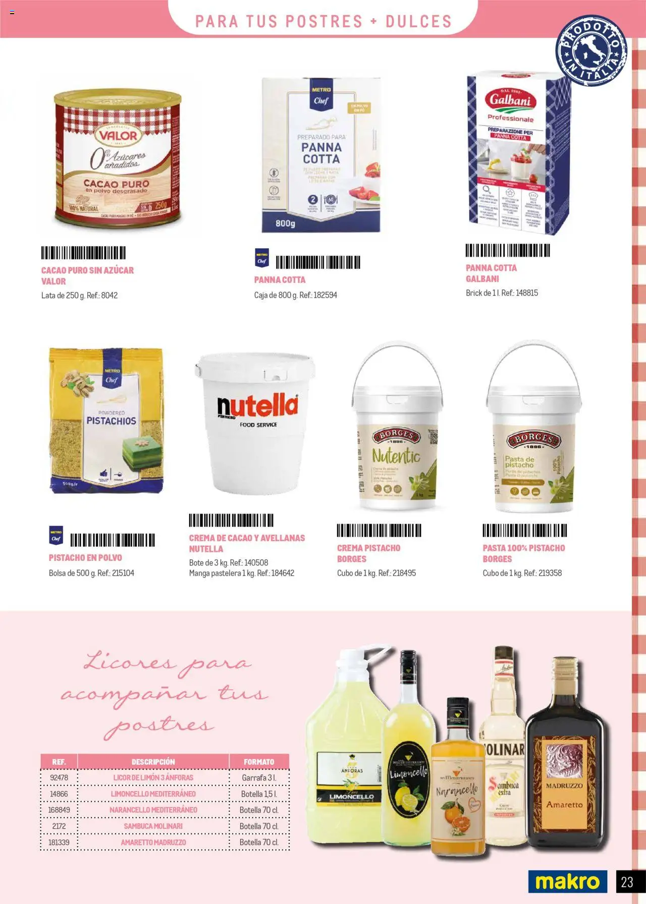 Makro - Restaurantes Italianos │ válido desde el 01.05.2025 | Página: 23 | Productos: Polvo, Crema, Bolsa, Caja
