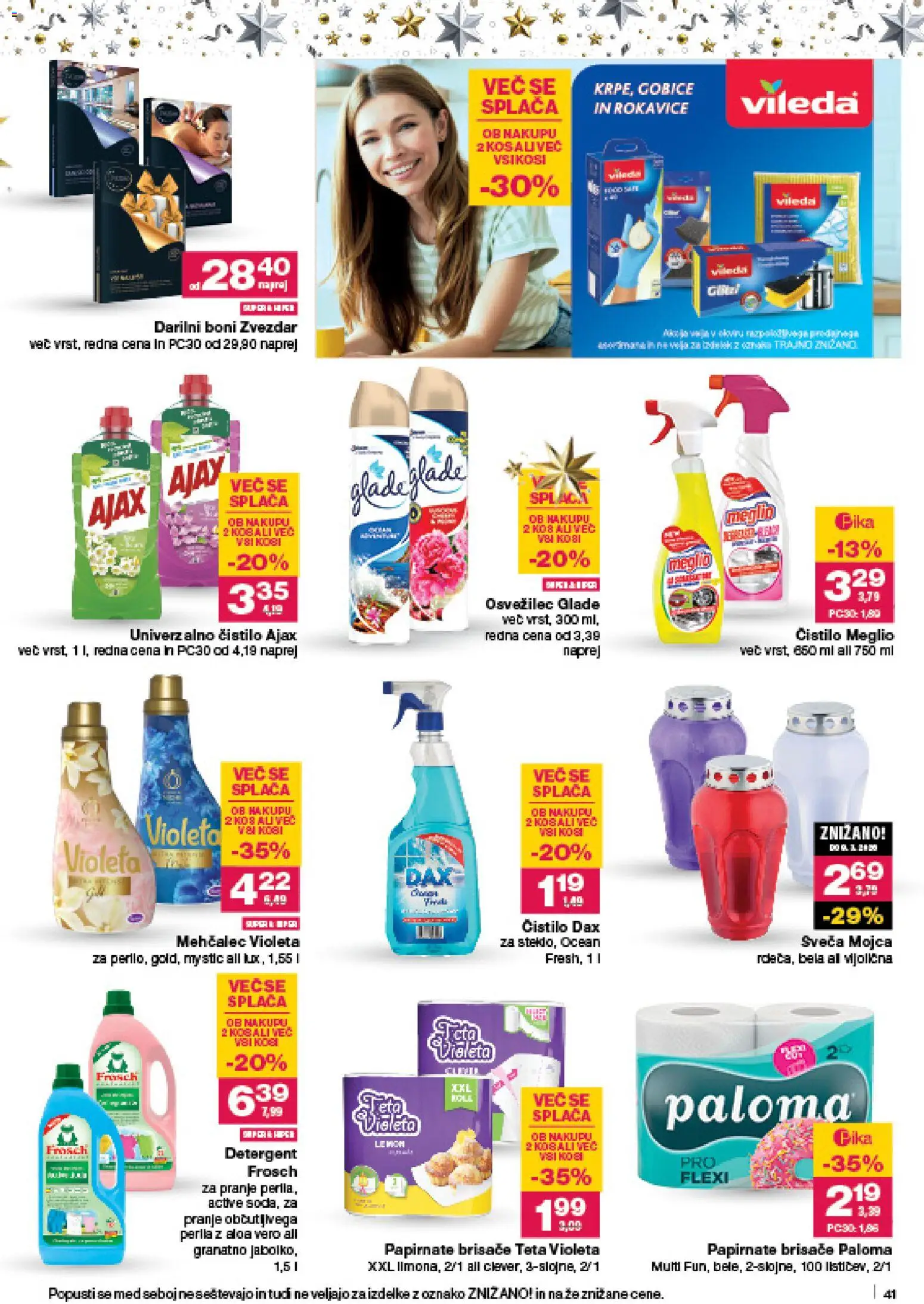 Novi Mercator katalog ponudbe – veljaven od 18.12.2025 | Stran: 41 | Izdelki: Mehčalec, Detergent, Gobice, Rokavice