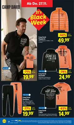 Lidl Prospekt Zossen ab 24.11.2025 gültig | Seite: 22 | Produkte: Sweathose, Sweatshirt, Steppjacke, Poloshirt