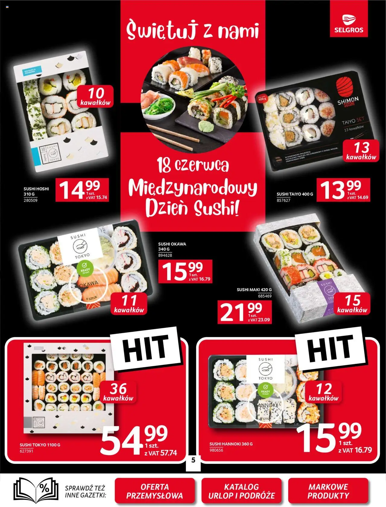 Selgros cash&carry Gazetka od 18.06.2025 | Strona: 5 | Produkty: Sushi, Sos