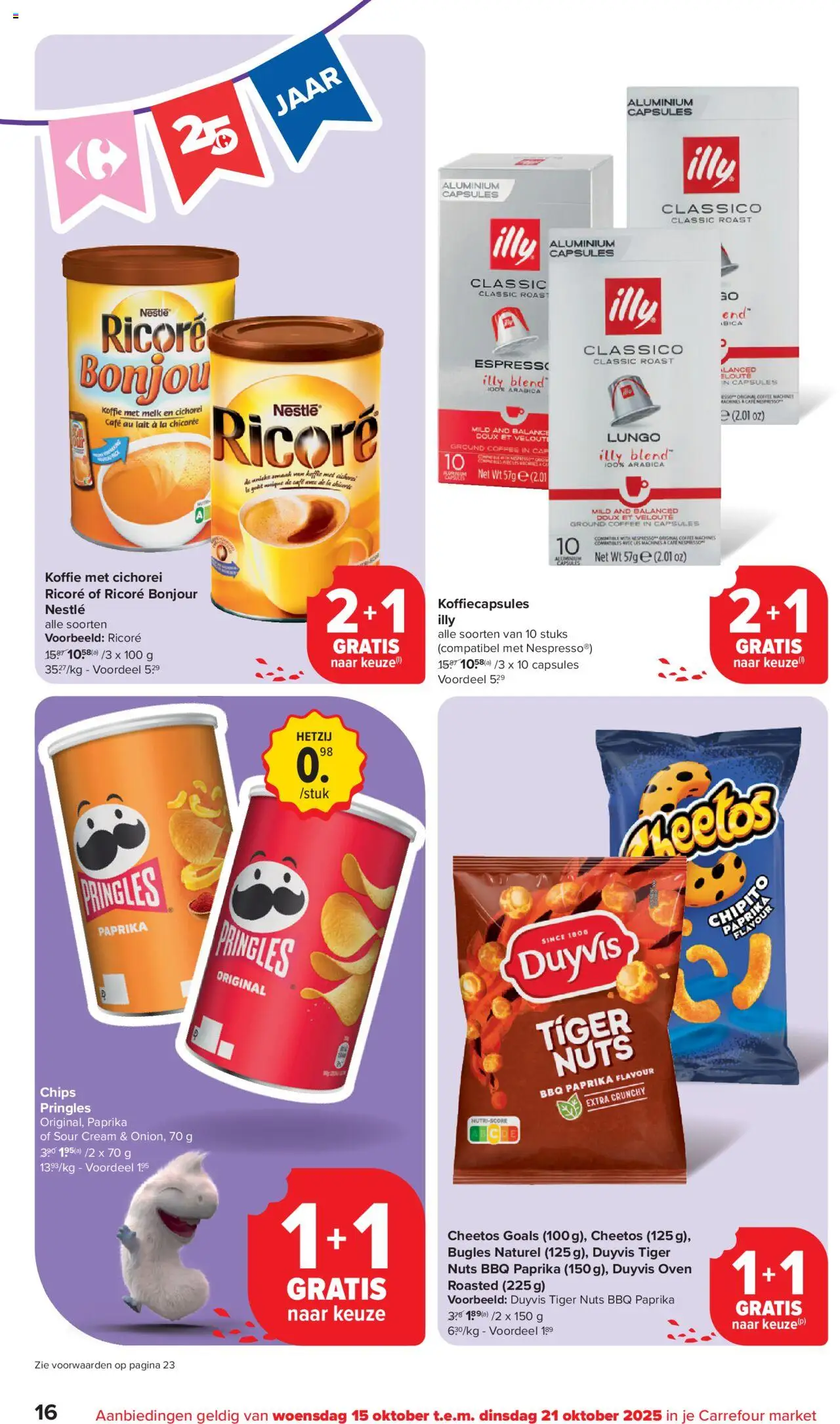 {H1} | Pagina: 16 | Producten: Cheetos, La, Koffiecapsules, Melk