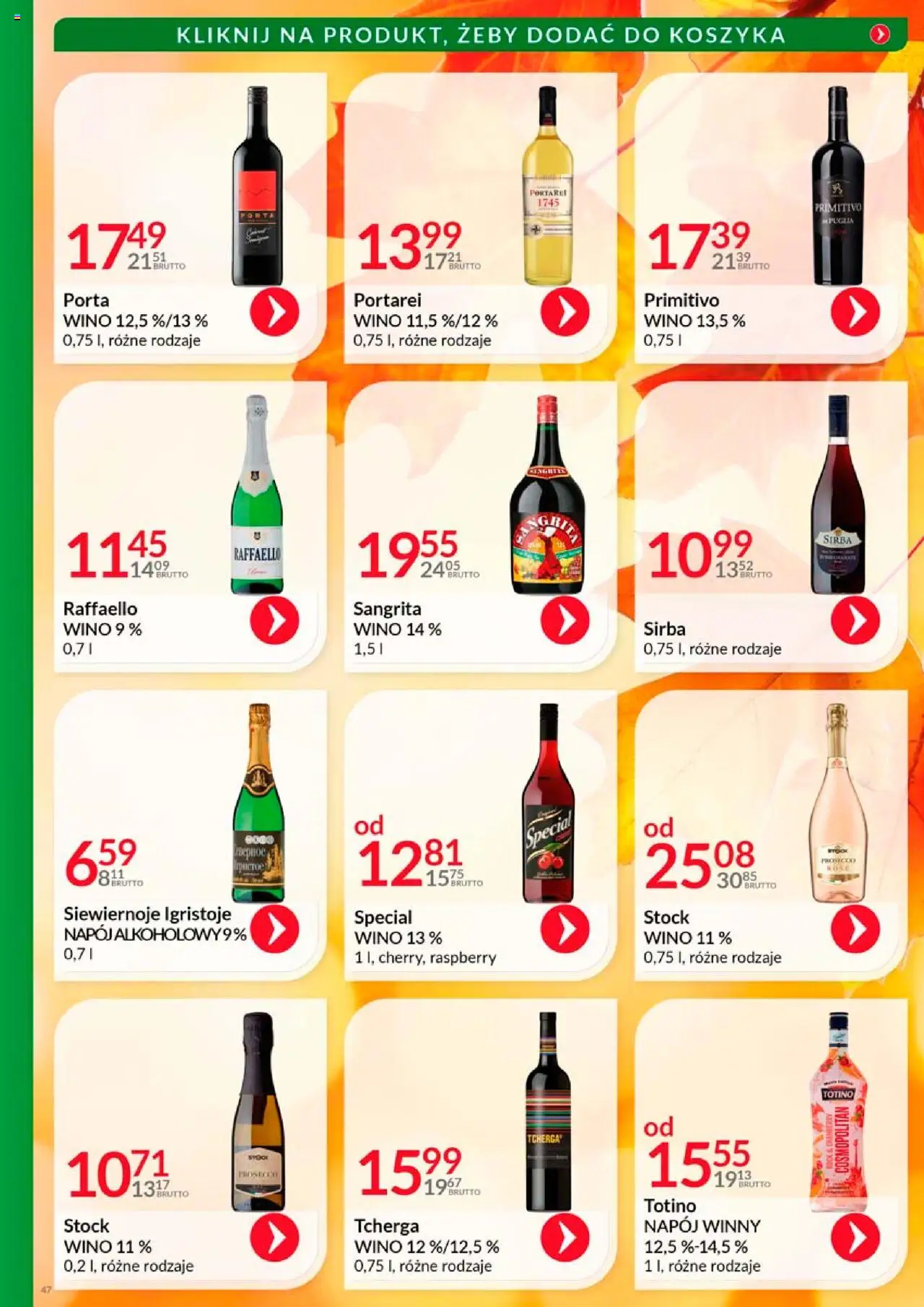 Eurocash Gazetka - Katalog Alkoholowy od 01.10.2025 | Strona: 47 | Produkty: Wino