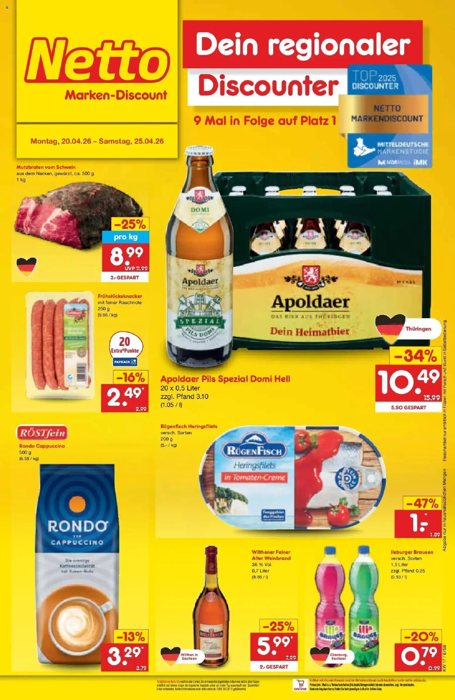 Netto Marken-Discount Prospekt Nordhausen	 – gültig ab 20.04.2026 | Seite: 57 | Produkte: Top, Wilthener, Tomaten, Fleisch