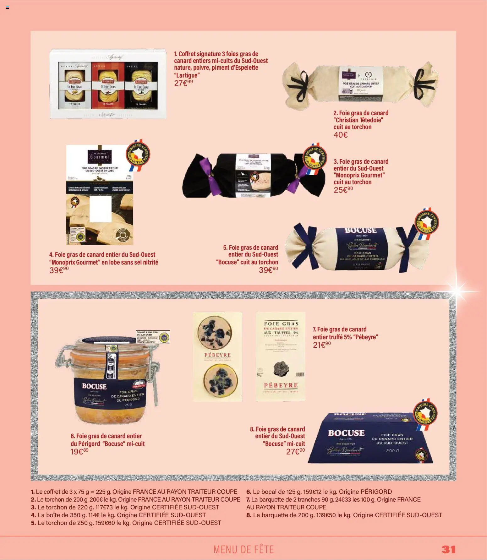 {H1} | Page: 31 | Produits: Foie Gras de Canard, Torchon, Gras de canard entier, Sel