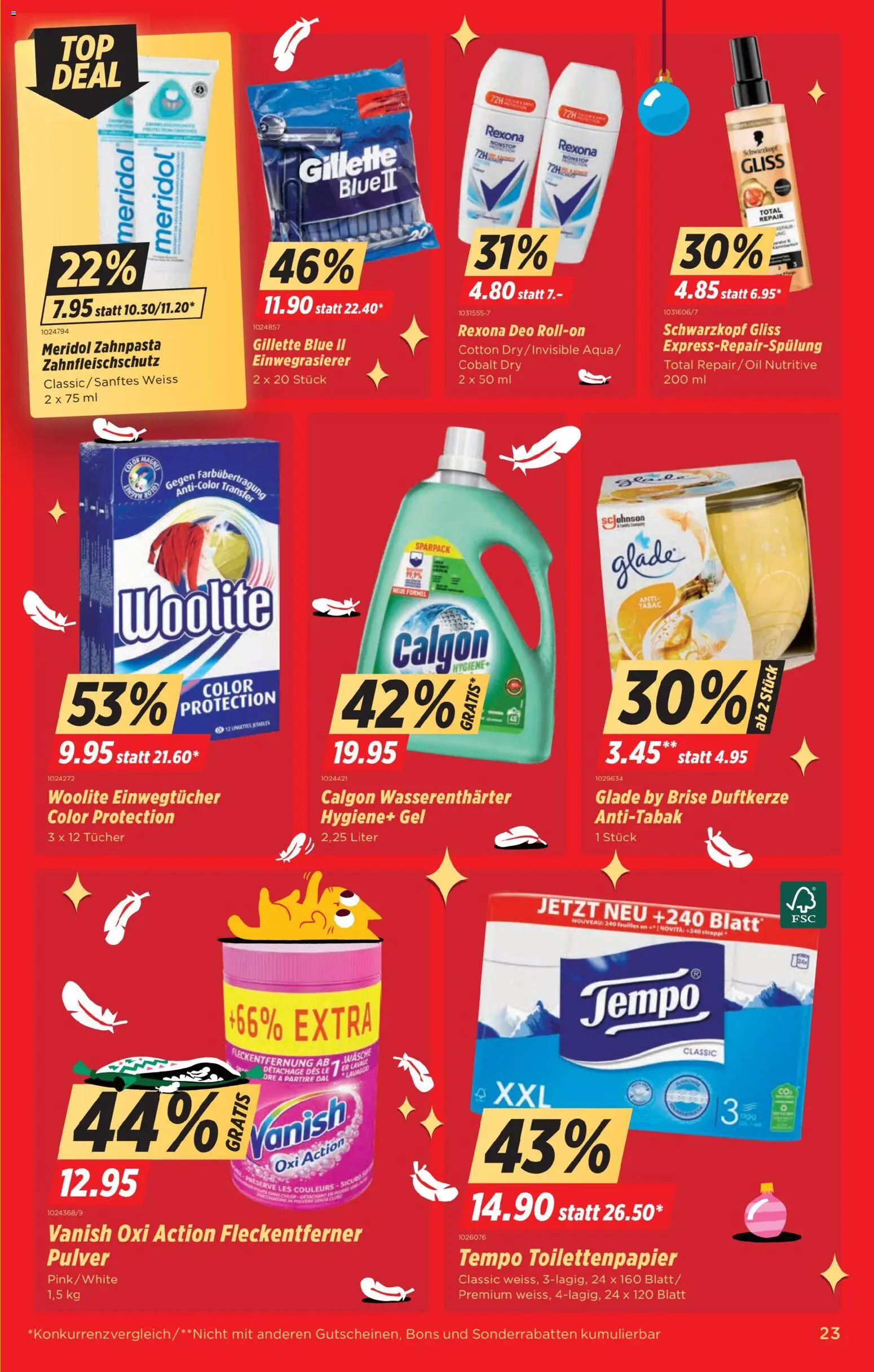 Denner Aktionen – gültig ab 25.11.2025 | Seite: 23 | Produkte: Pulver, Deodorant, Deo Roll-On, Toilettenpapier