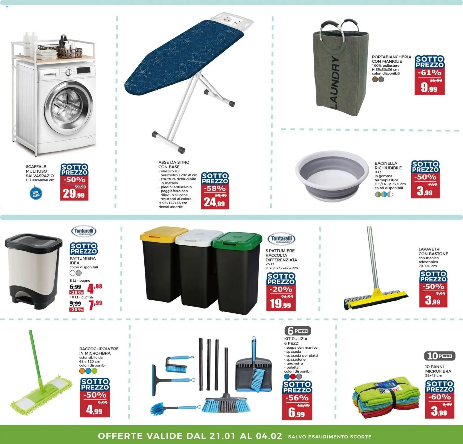 Volantino Happy Casa del 21.01.2026 | Pagina: 7 | Prodotti: Scaffale, Pattumiera, Silicone, Bagno