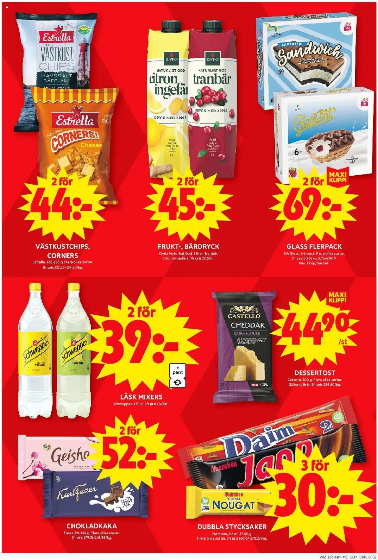 ICA Maxi reklamblad aktuell från 13.10.2025 | Sida: 9 | Produkter: Sandwich, Chokladkaka, Chips, Äpple