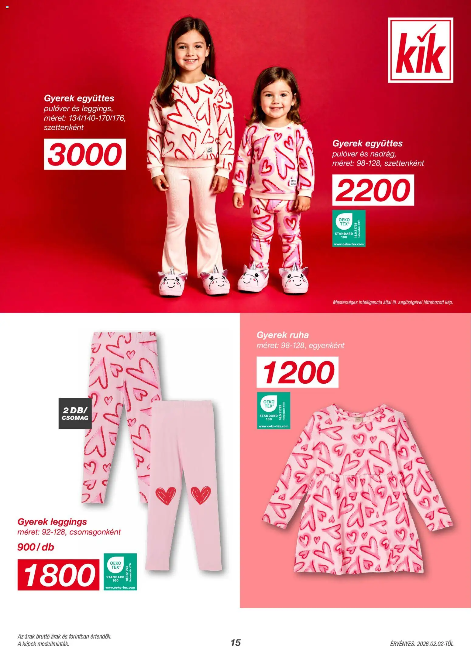 Kik akciós ujság - amely érvényes a következő dátumtól: 02.02.2026 | Oldal: 15 | Termékek: Ruha, Pulóver, Leggings