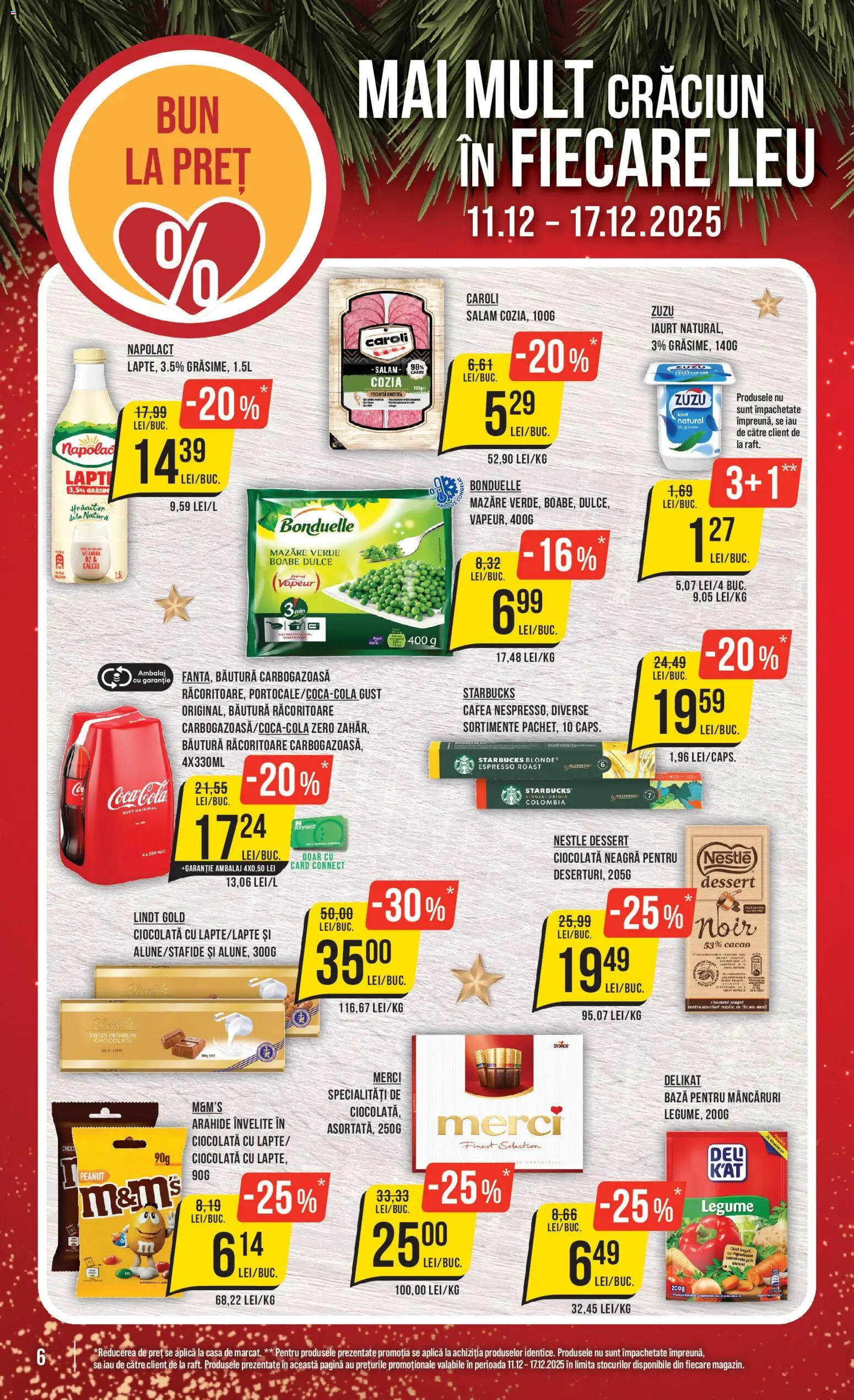 Noul catalog Mega Image – valabil de la 11.12.2025 | Pagină: 6 | Produse: Mazăre, Arahide, Iaurt, Cafea