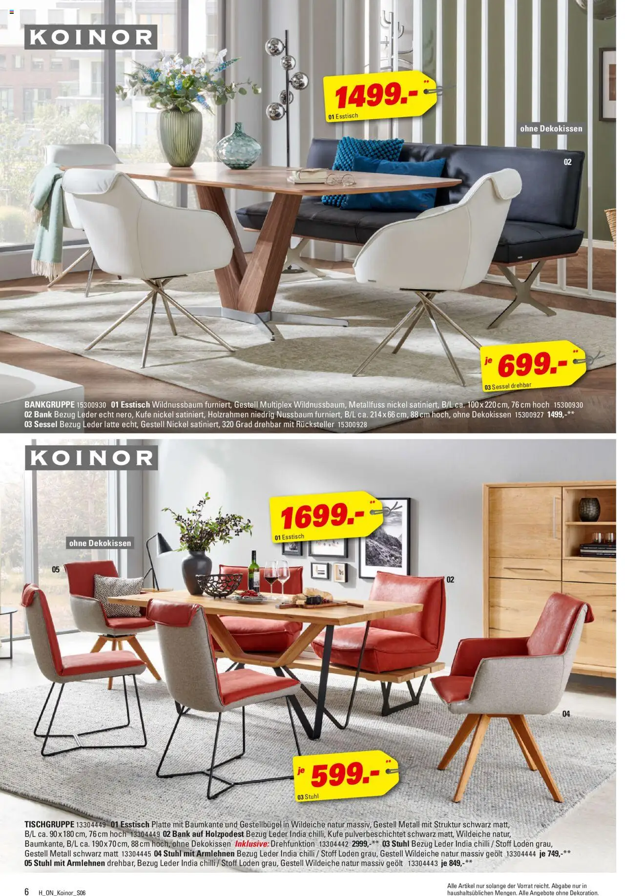 Höffner - Koinor - gültig ab dem 13.08.2025 | Seite: 6 | Produkte: Esstisch, Sessel, Stuhl