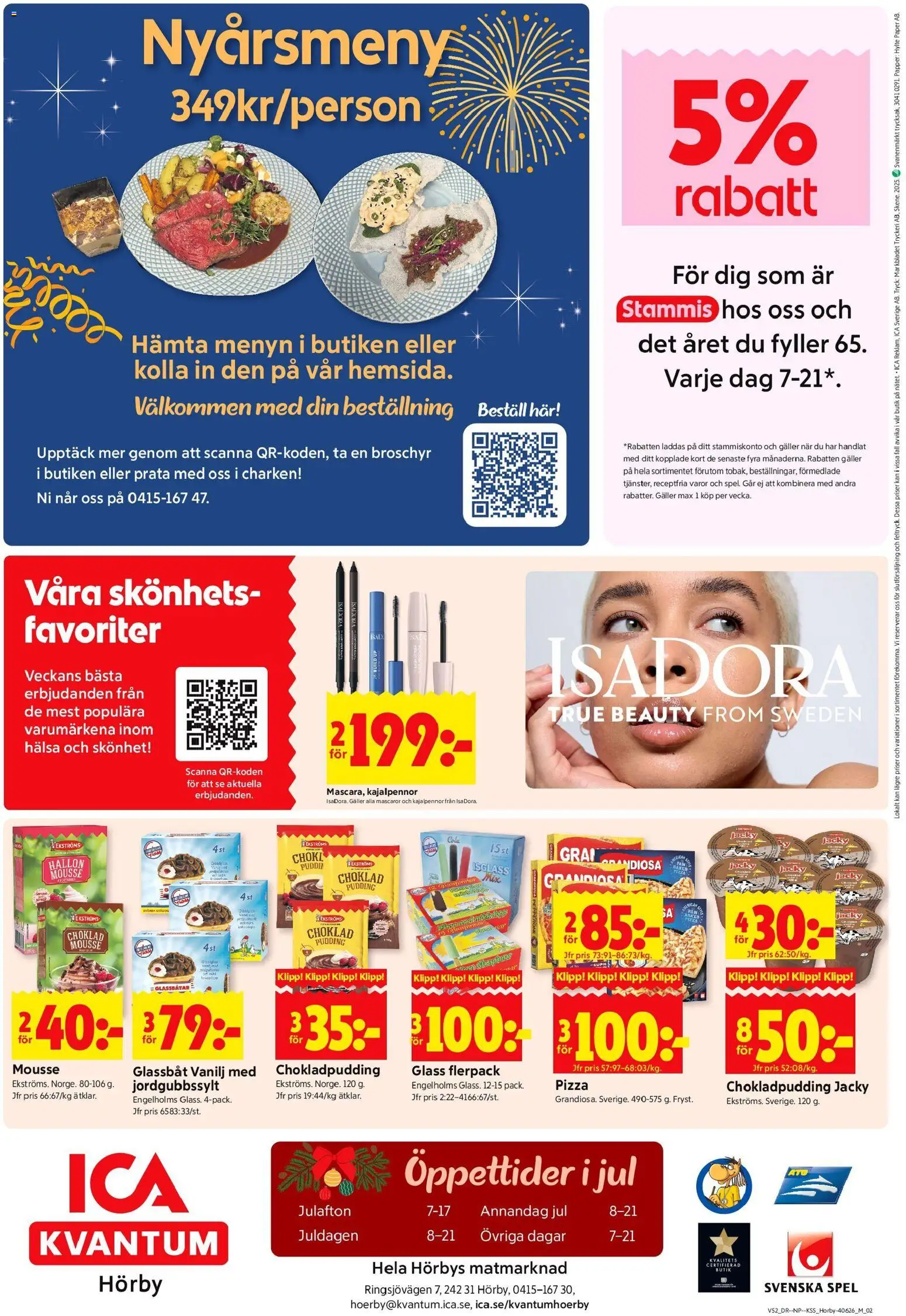 ICA Kvantum reklamblad aktuell från 22.12.2025 | Sida: 10 | Produkter: Mousse, Choklad, Isglass, Spel