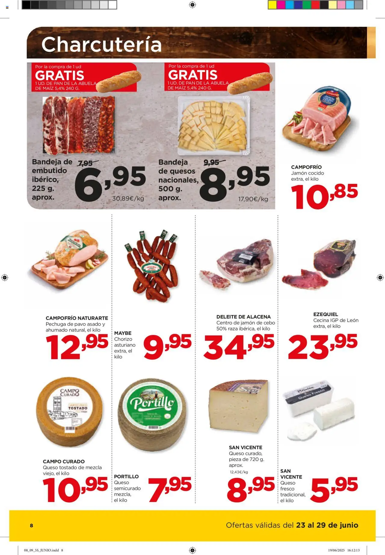 Alimerka folleto Asturias │ válido desde el 23.06.2025 | Página: 8 | Productos: Queso, Pan, Jamón, Bandeja