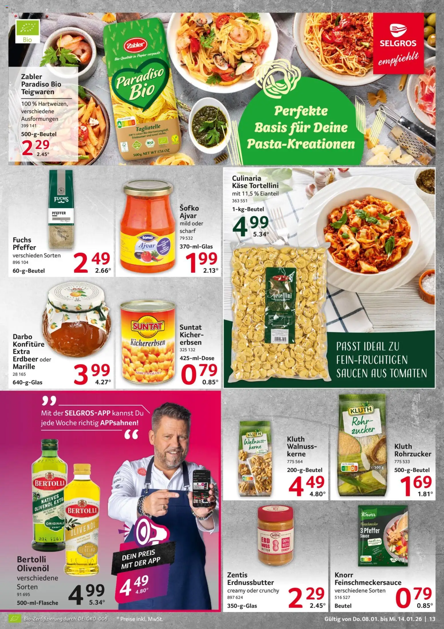 Selgros Prospekt 	 – gültig ab 08.01.2026 | Seite: 13 | Produkte: Olivenol, Knorr, Zucker, Pfeffer