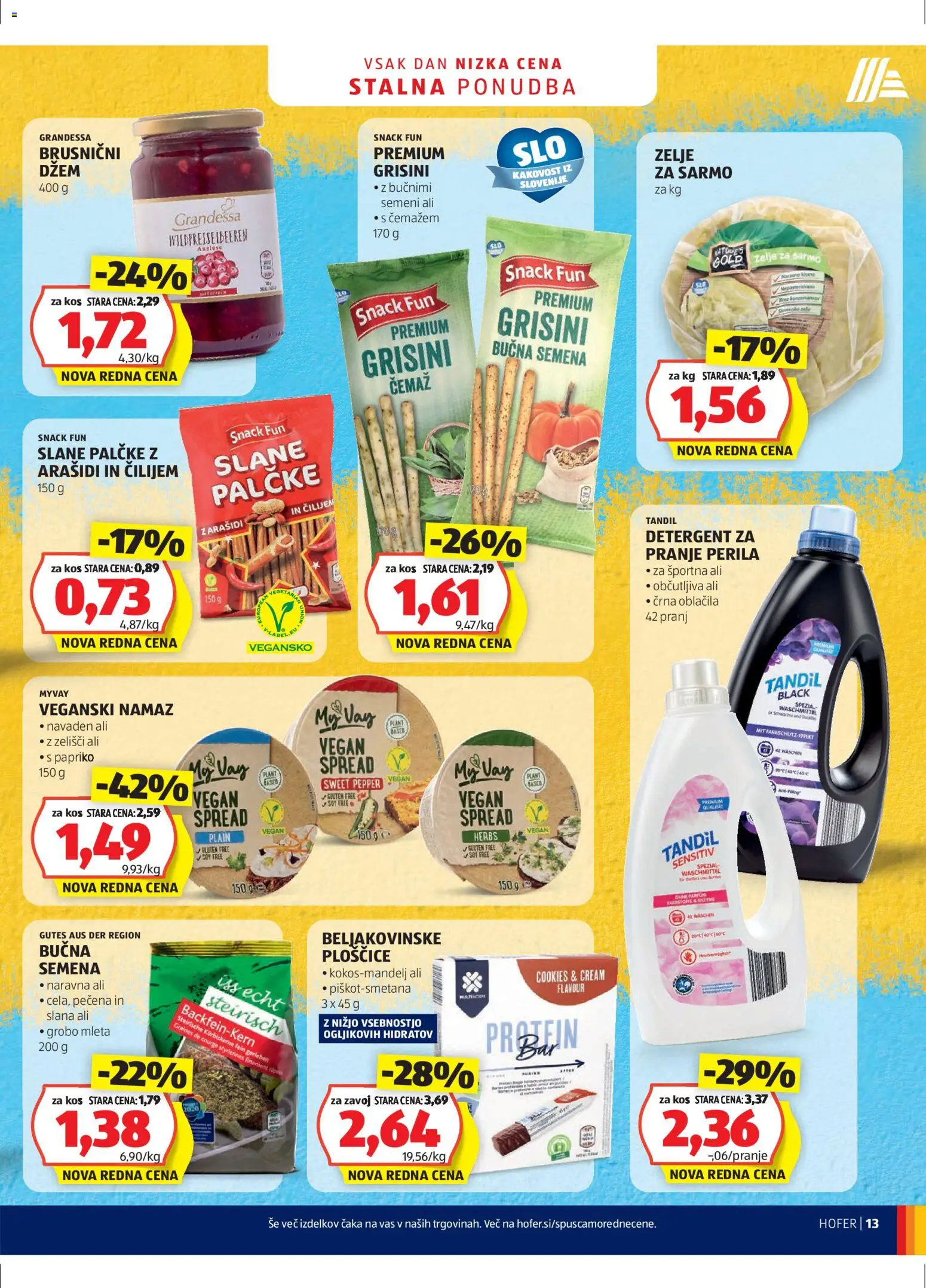Hofer SI katalog | vrijedi od 14.01.2026 | Stranica: 13 | Proizvodi: Džem, Zelje, Miš, Grisini
