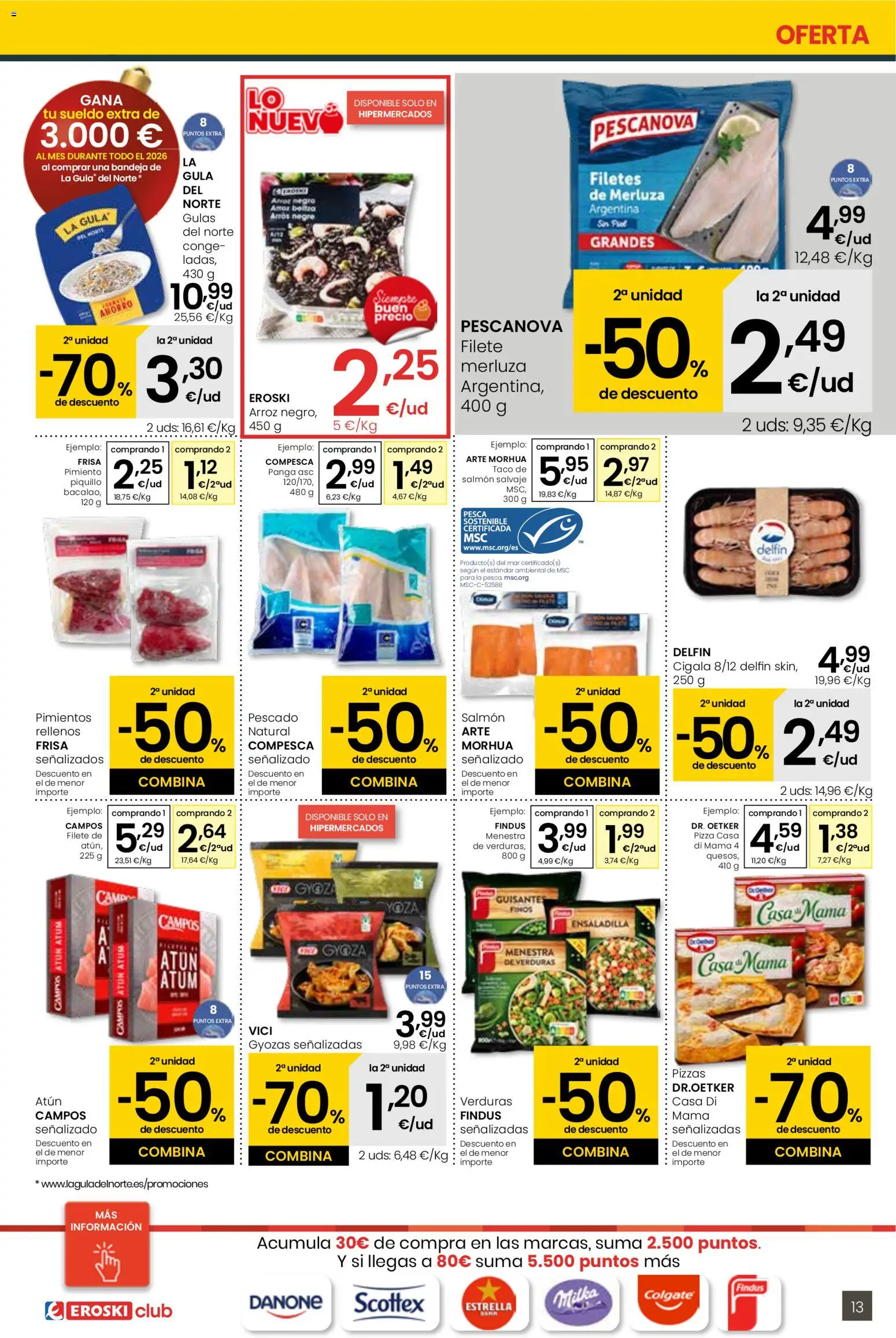 Eroski folleto │ válido desde el 13.11.2025 | Página: 13 | Productos: Arroz, Κάδος απορρυμάτων, Filete, Bandeja