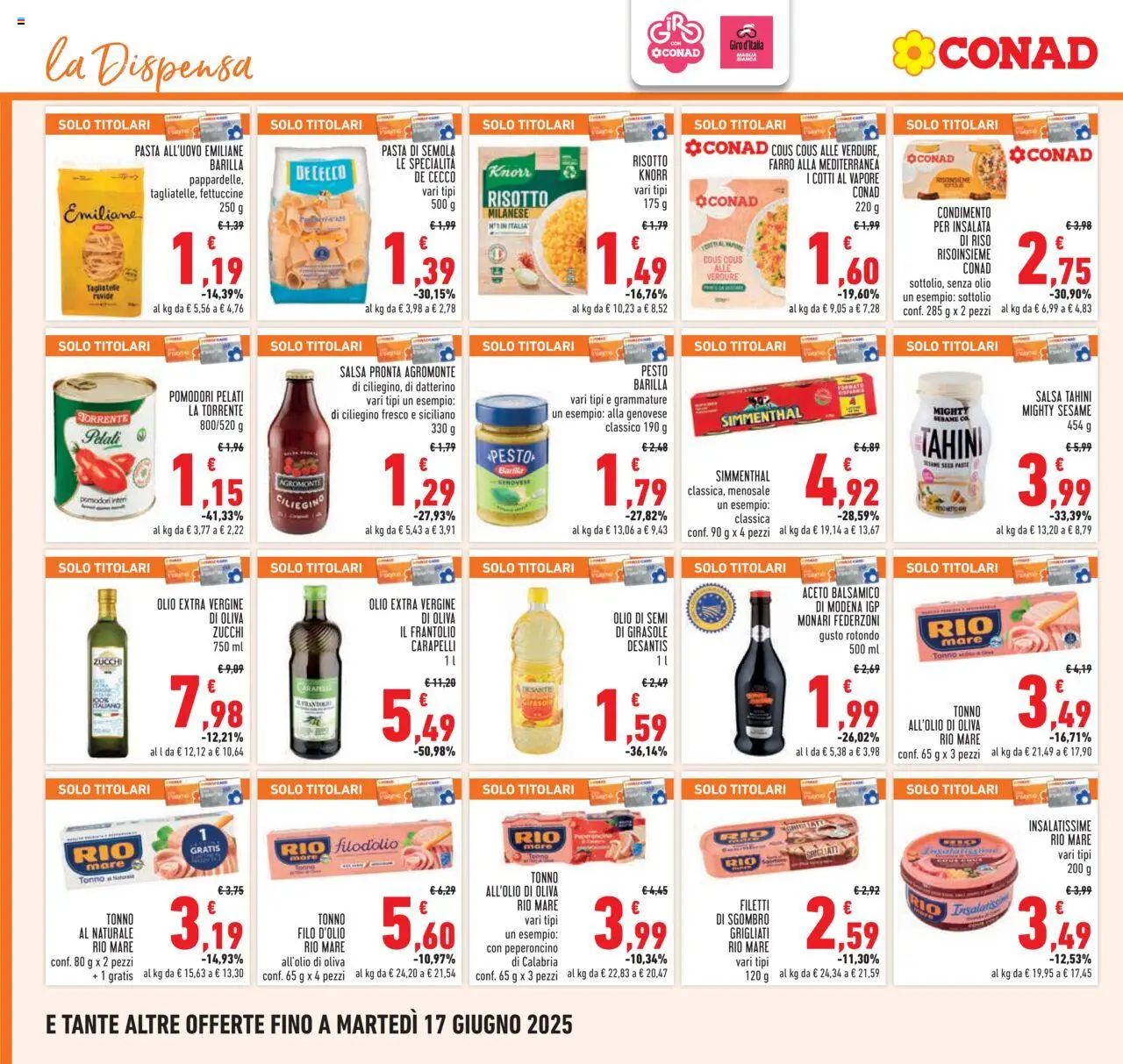Volantino Conad del 05.06.2025 | Pagina: 18 | Prodotti: Olive, Tonno al naturale, Insalata di riso, Fettuccine