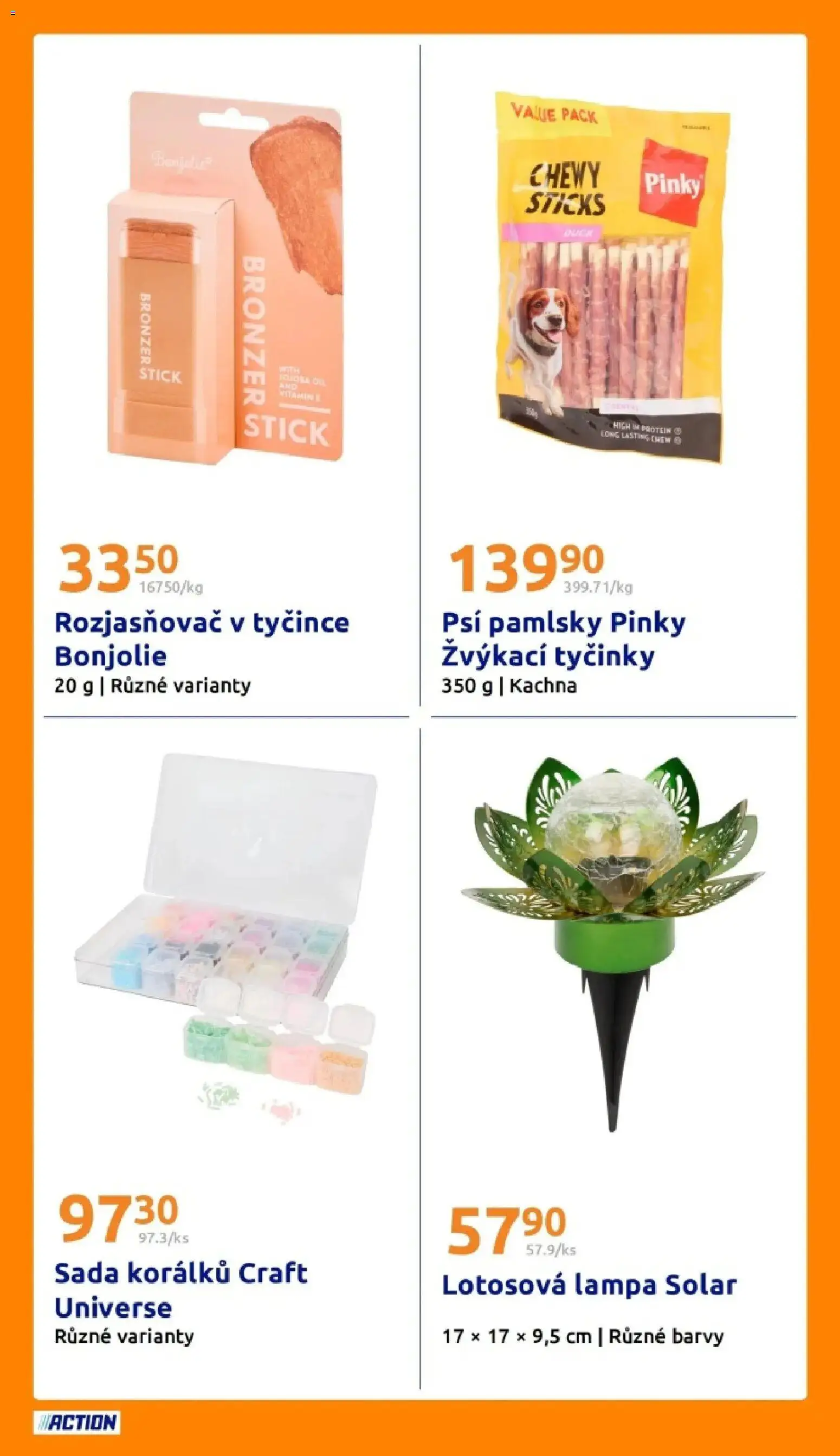 Action aktuální leták od 08.04.2026 | Strana: 25 | Produkty: Tyčinky, Kachna, Protein, Bronzer