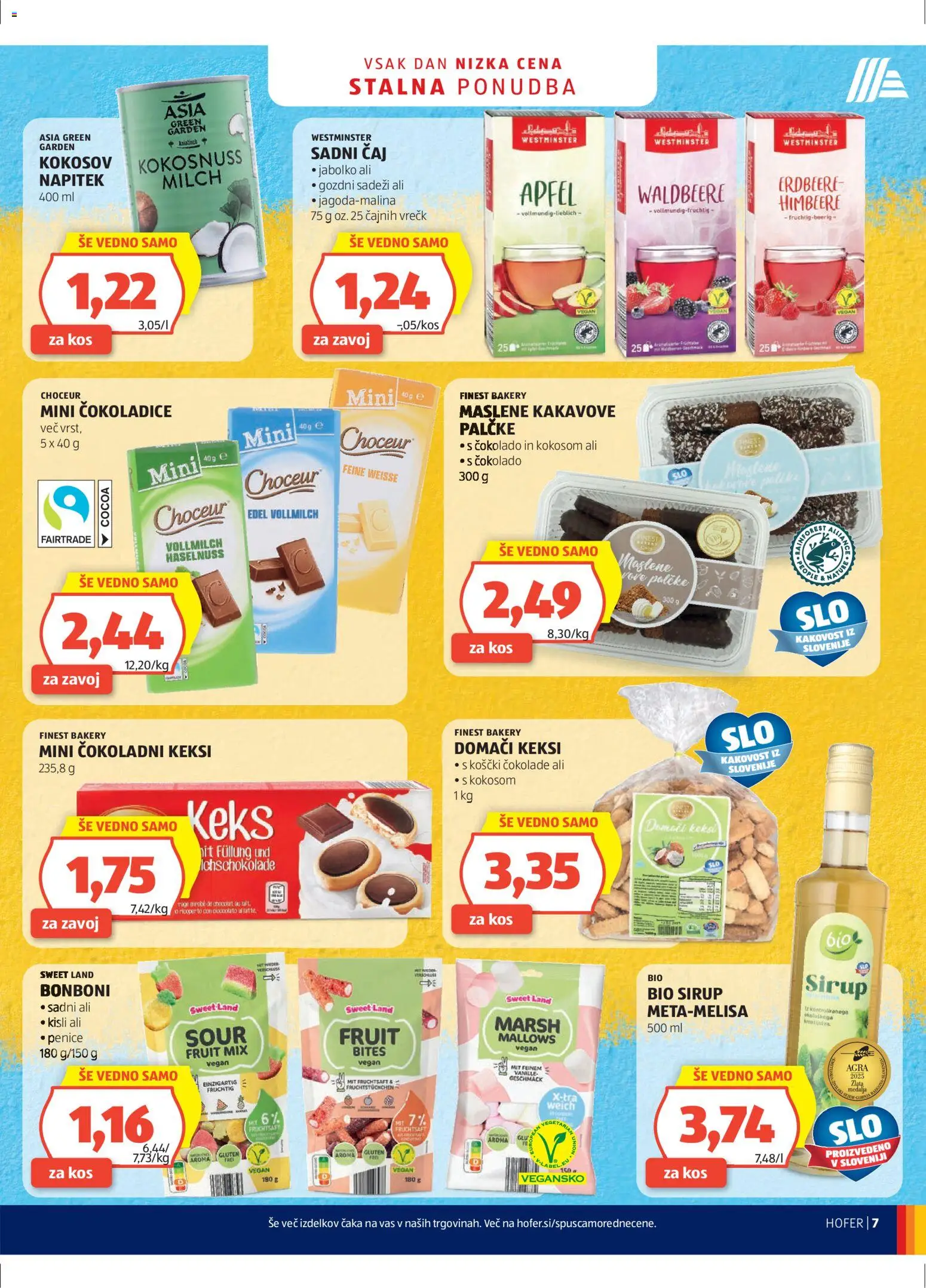 Hofer SI katalog | vrijedi od 25.02.2026 | Stranica: 7 | Proizvodi: Keksi, Čaj, Keks, Sirup