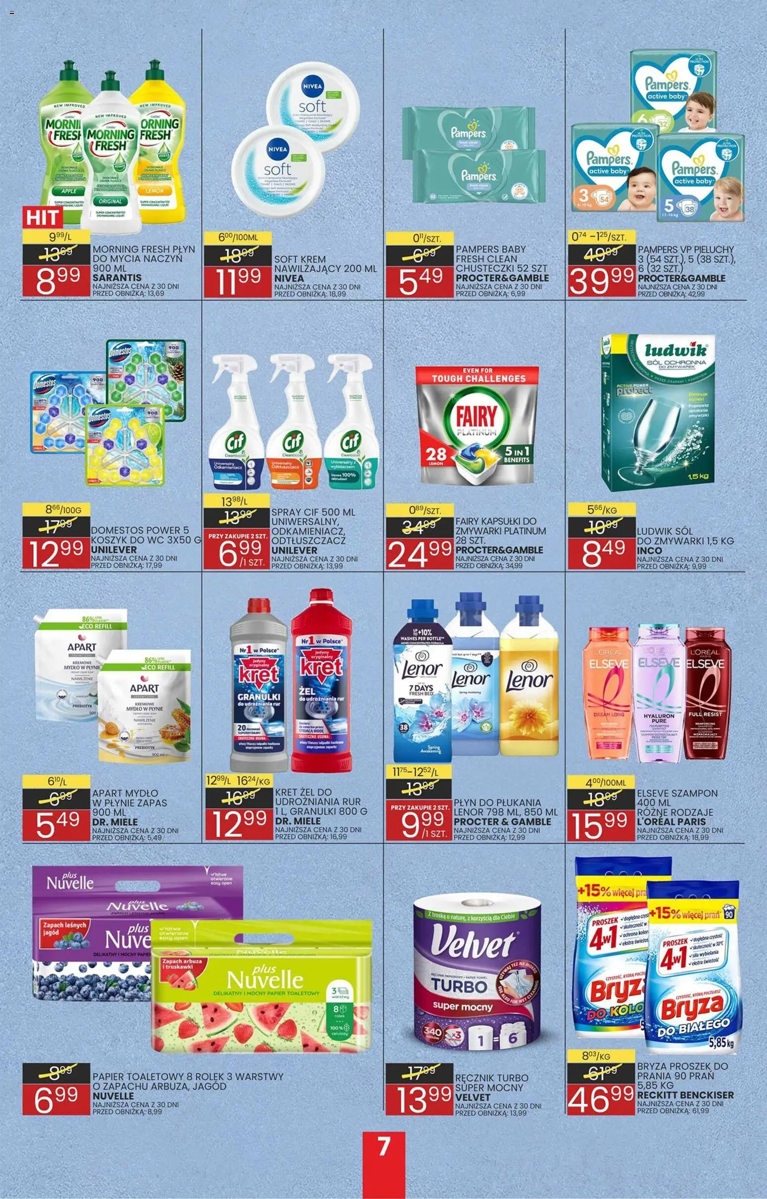 Wafelek Gazetka od 23.02.2026 | Strona: 7 | Produkty: Szampon, Fairy, Krem, Sól