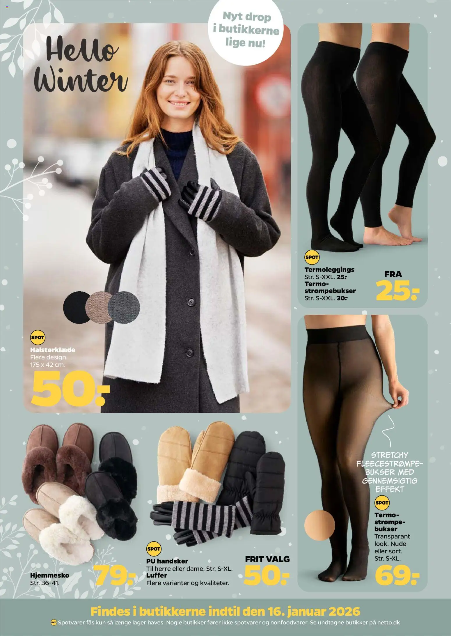 Netto tilbudsavis – gyldig fra 06.12.2025 | Side: 26 | Produkter: Hjemmesko, Handsker, Strømpebukser, Tights