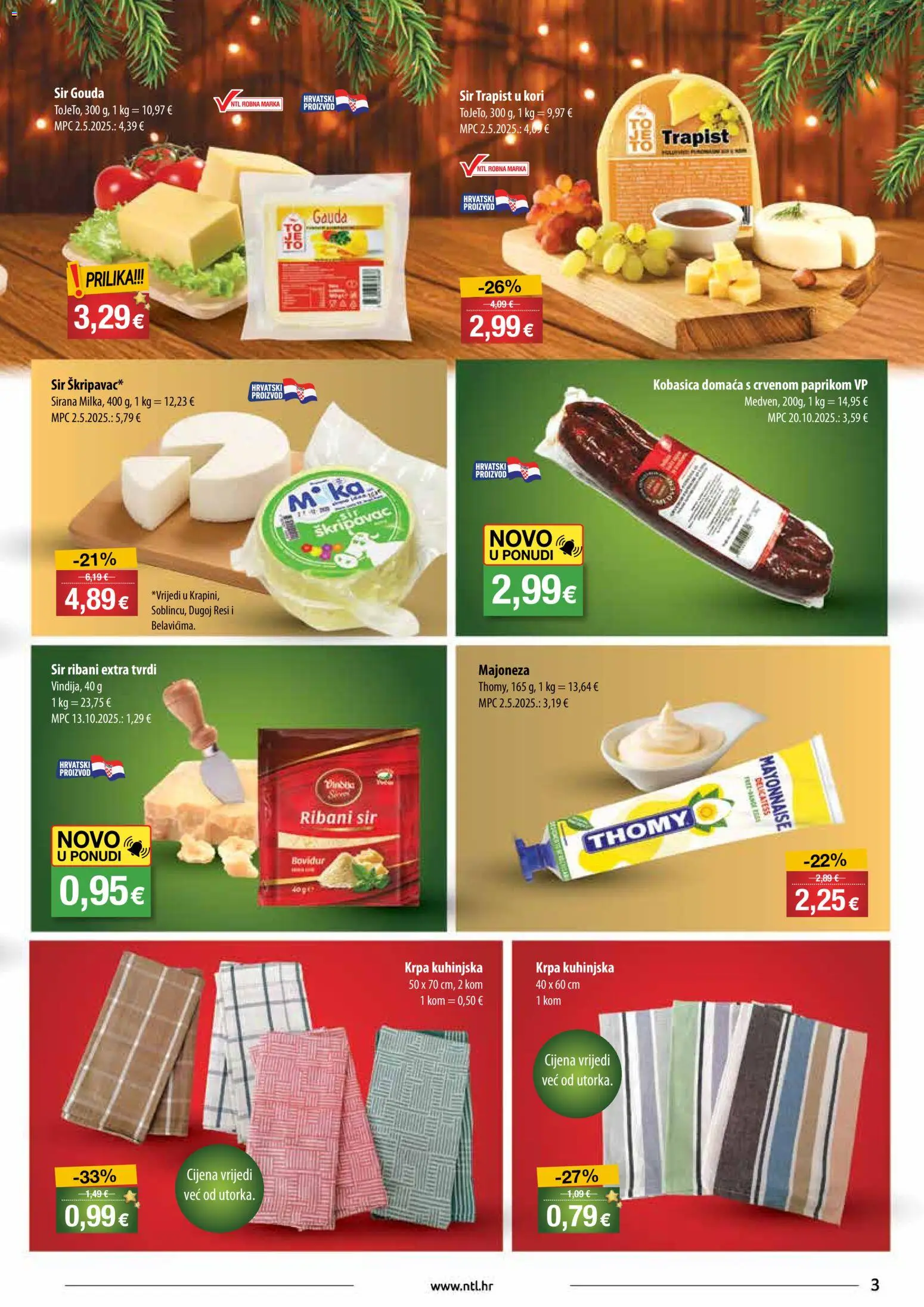 NTL katalog | vrijedi od 03.12.2025 | Stranica: 3 | Proizvodi: Sir, Krpa, Majoneza, Gouda