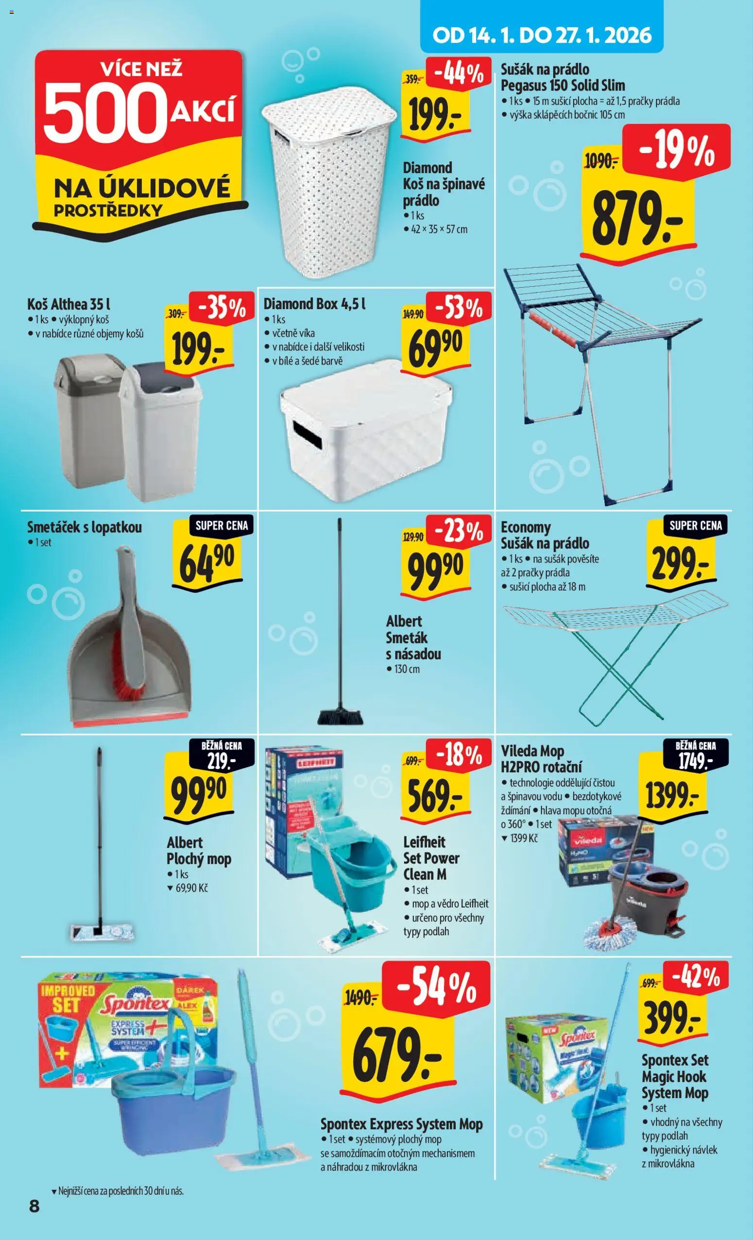 Albert leták - Hypermarket od 14.01.2026 | Strana: 13 | Produkty: Box, Sušák na prádlo, Mop, Smeták
