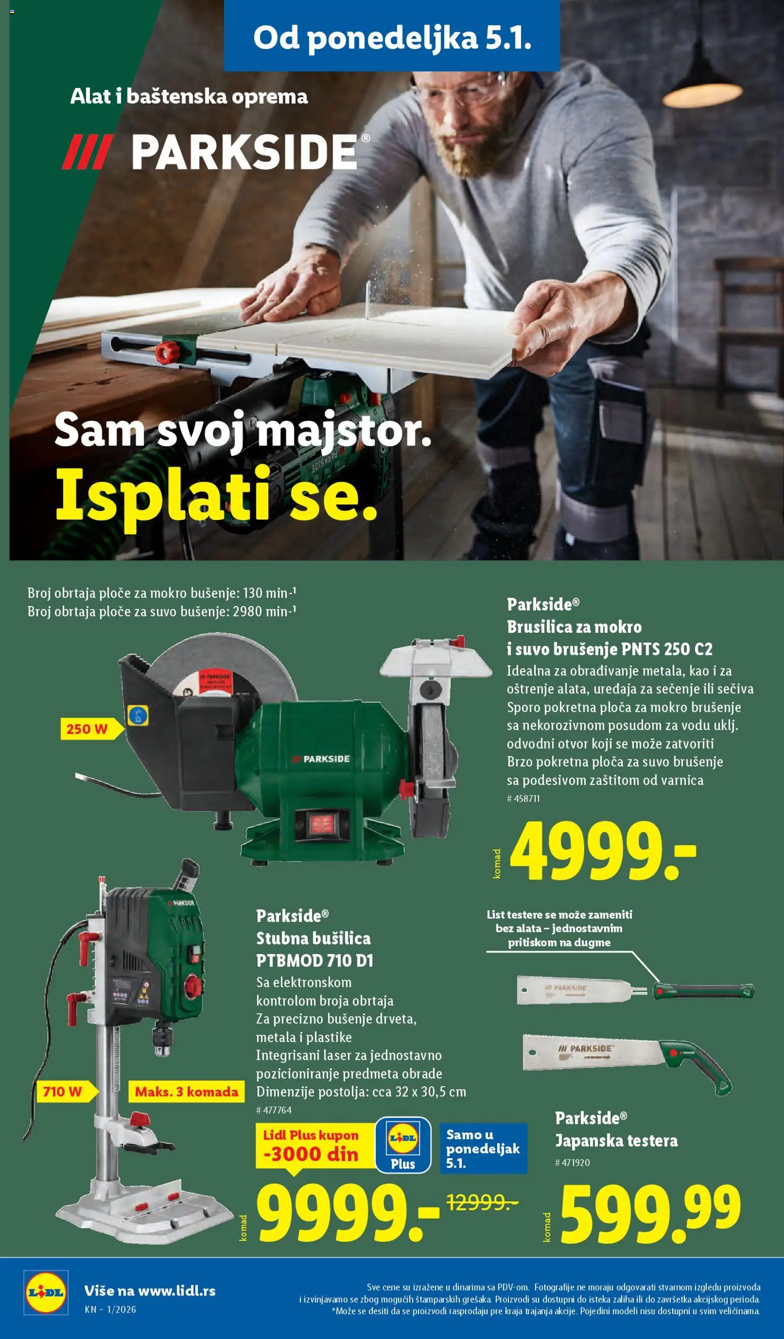 Lidl katalog - važi od 02.01.2026 | Strana: 76 | Proizvode: Parkside, Brusilica, Bušilica