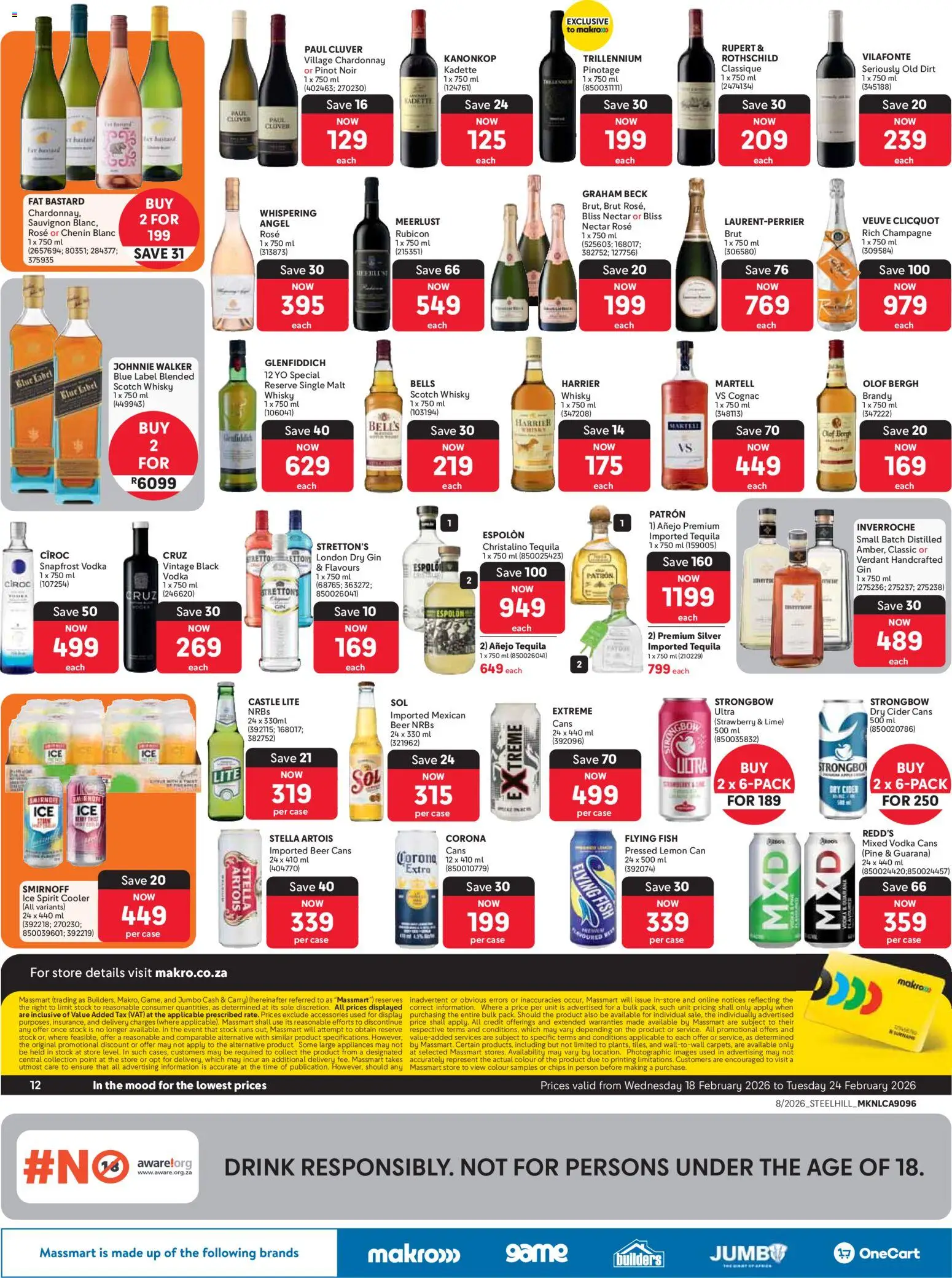 New Makro catalogue – valid from 18.02.2026 | Page: 12 | Products: Cooler, Beer, Lemon, Lime