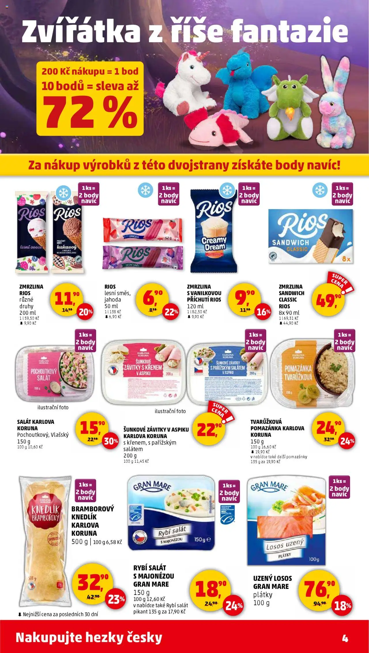 Penny Market leták - Čtvrtečník od 26.06.2025 | Strana: 4 | Produkty: Pomazánky, Losos, Body, Uzený losos