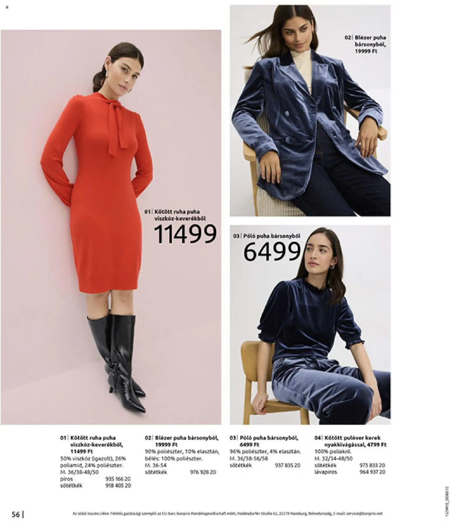 Bonprix akciós ujság - amely érvényes a következő dátumtól: 24.11.2025 | Oldal: 58 | Termékek: Blézer, Ruha, Pulóver