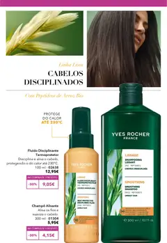 Pré-visualização Champô Alisante, Alisa os fios e suaviza o cabelo. 300 ml - 01304 válido de 31.03.2026 | Página: 18 | Produtos: Shampoo, Arroz