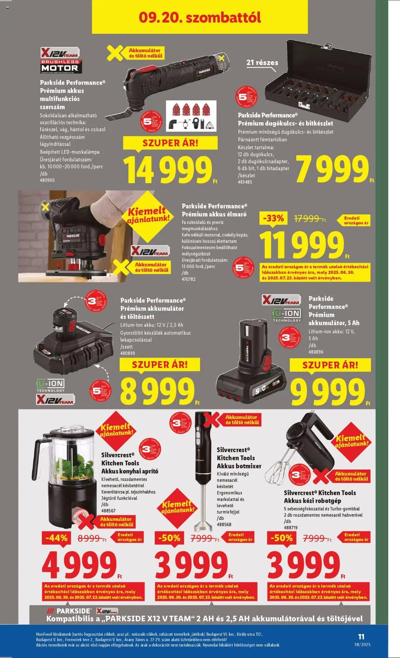Lidl akciós ujság - amely érvényes a következő dátumtól: 18.09.2025 | Oldal: 11 | Termékek: Gyorstöltő, Akkumulátor, Töltő, Kefe