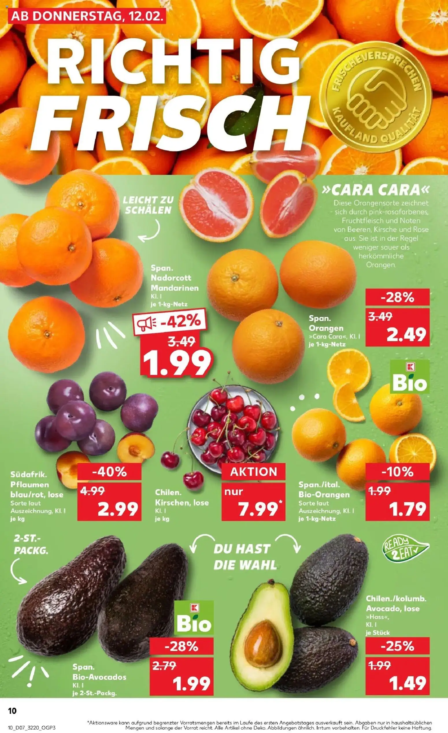 Kaufland prospekt Königs Wusterhausen	 – gültig ab 16.02.2026 | Seite: 10 | Produkte: Pflaumen, Mandarinen, Orangen, Avocado