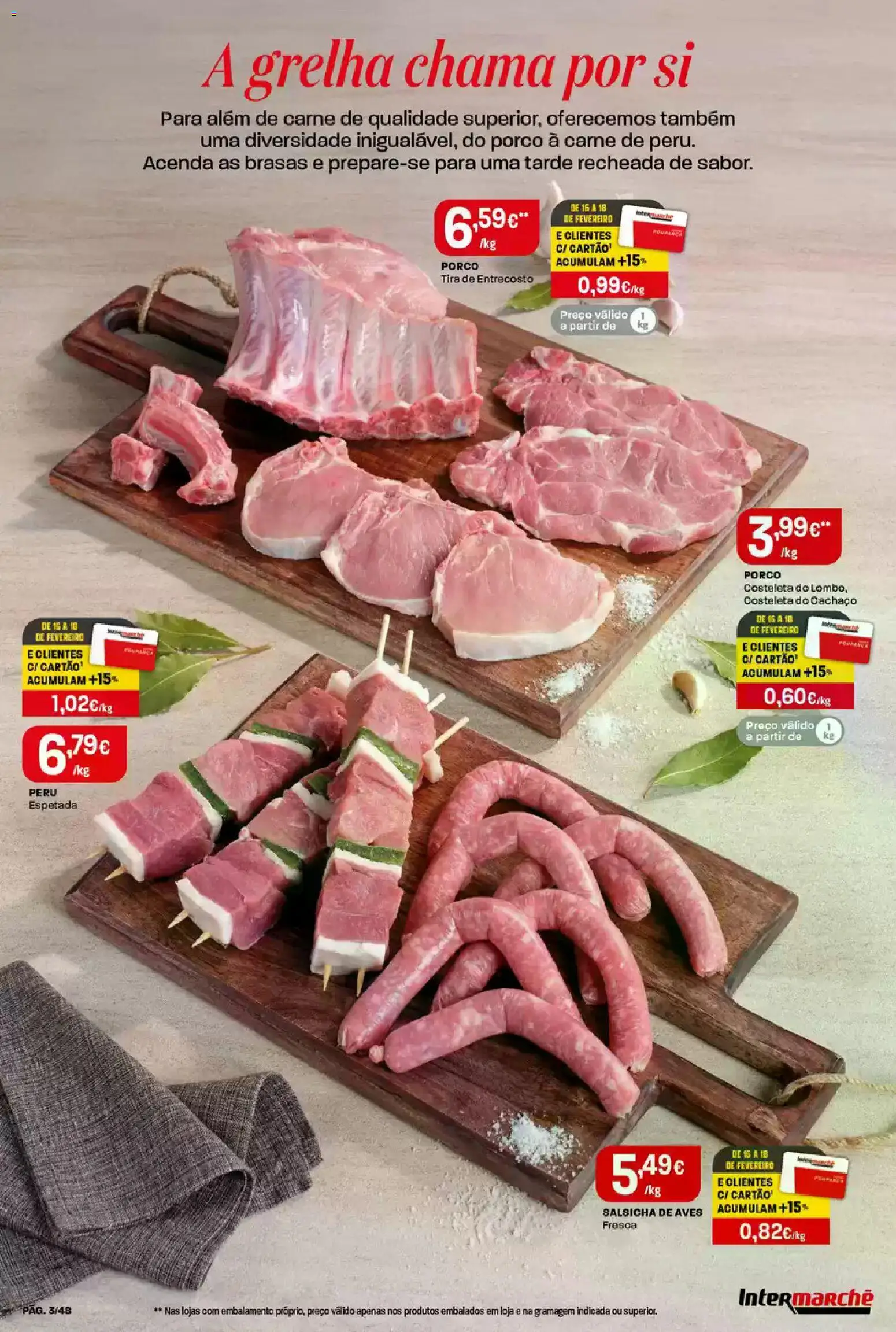 Intermarché folheto │ válido de 12.02.2026 | Página: 3 | Produtos: Peru, Salsicha, Carne