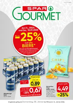 SPAR Gourmet Flugblatt - Burgenland ab 08.01.2026 gültig | Seite: 1 | Produkte: Chips, Bier
