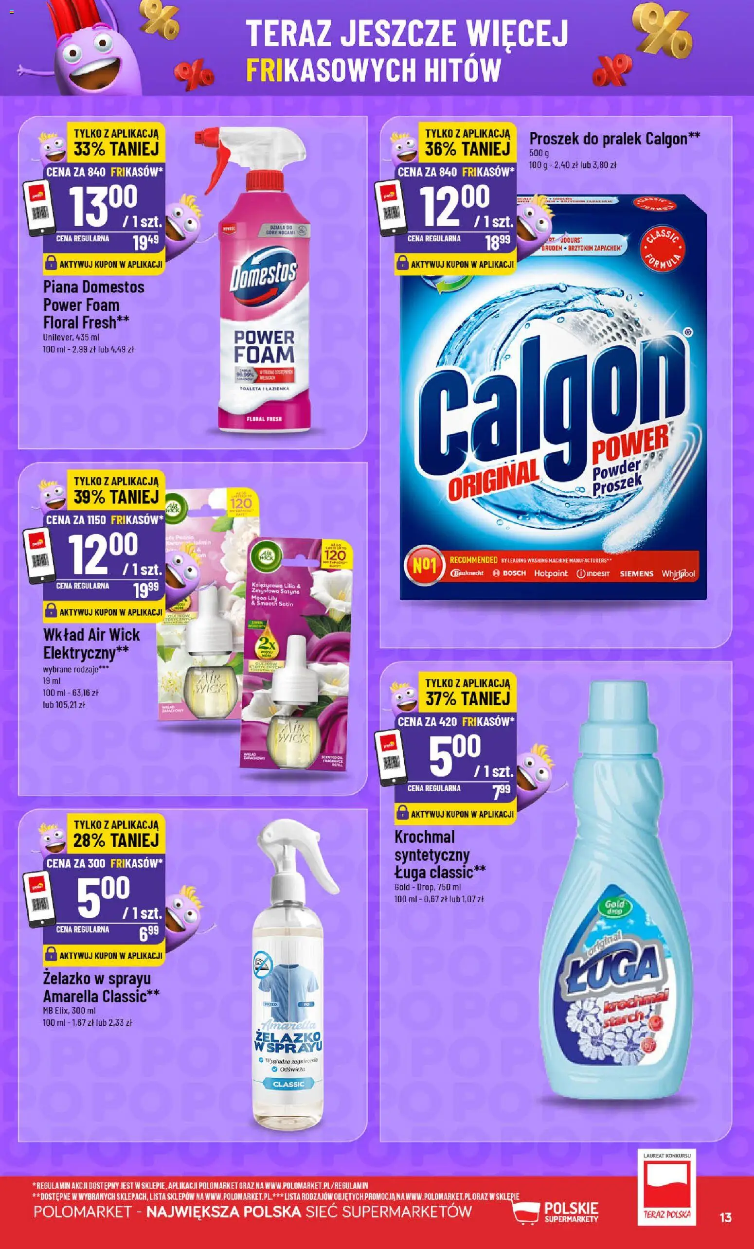 POLOmarket gazetka - Frikasowe Hity od 04.03.2026 | Strona: 13 | Produkty: Calgon, Toaleta, Domestos
