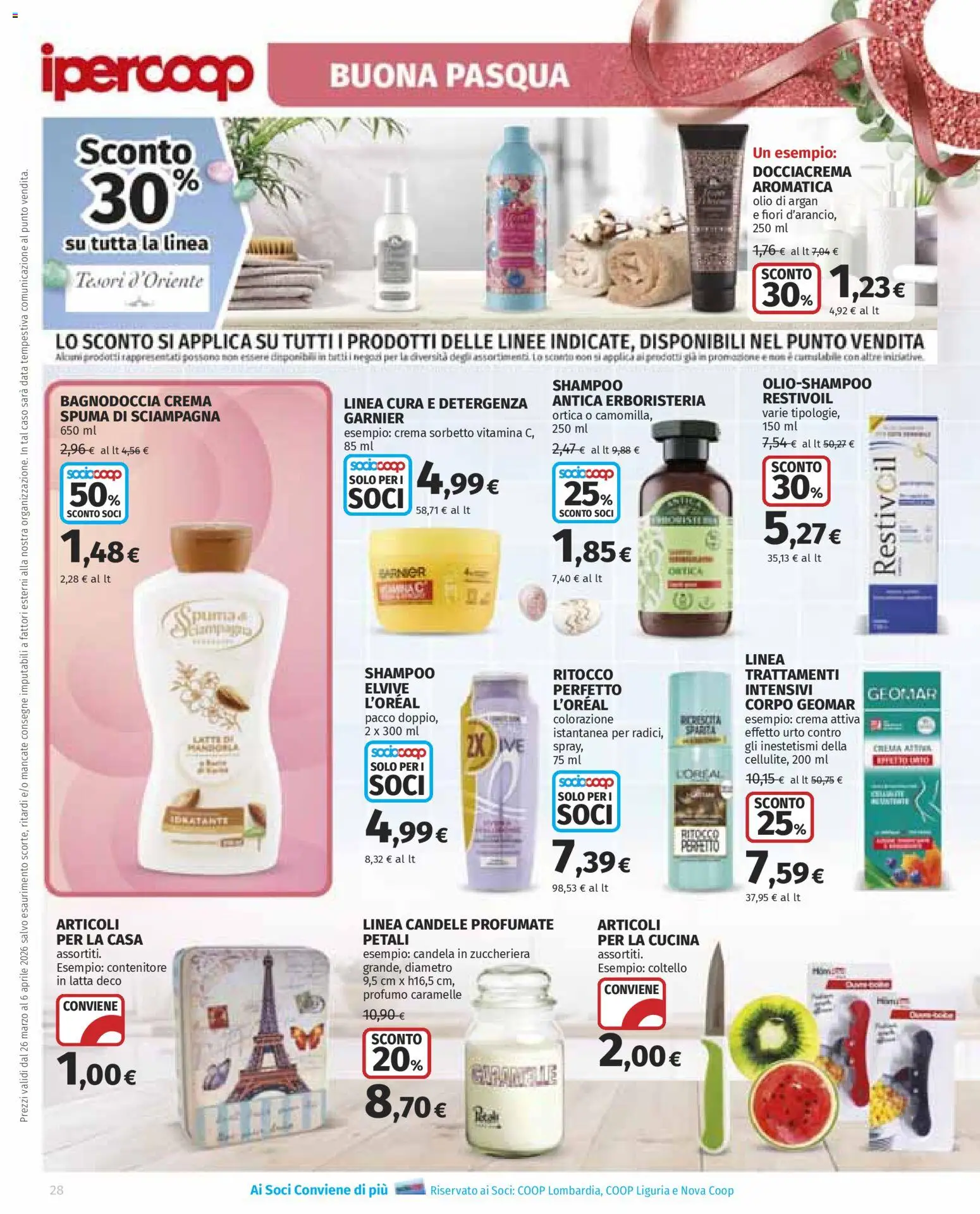 Volantino Ipercoop del 26.03.2026 | Pagina: 28 | Prodotti: Shampoo, Crema, Tè, Data