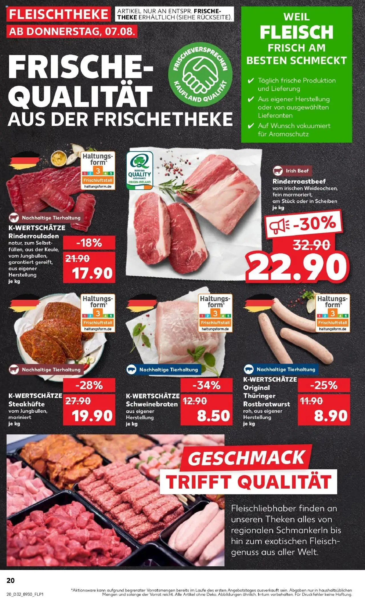 Kaufland prospekt Schwäbisch Gmünd	 - gültig ab dem 10.08.2025 | Seite: 33 | Produkte: Rinderrouladen, Theke, Fleisch