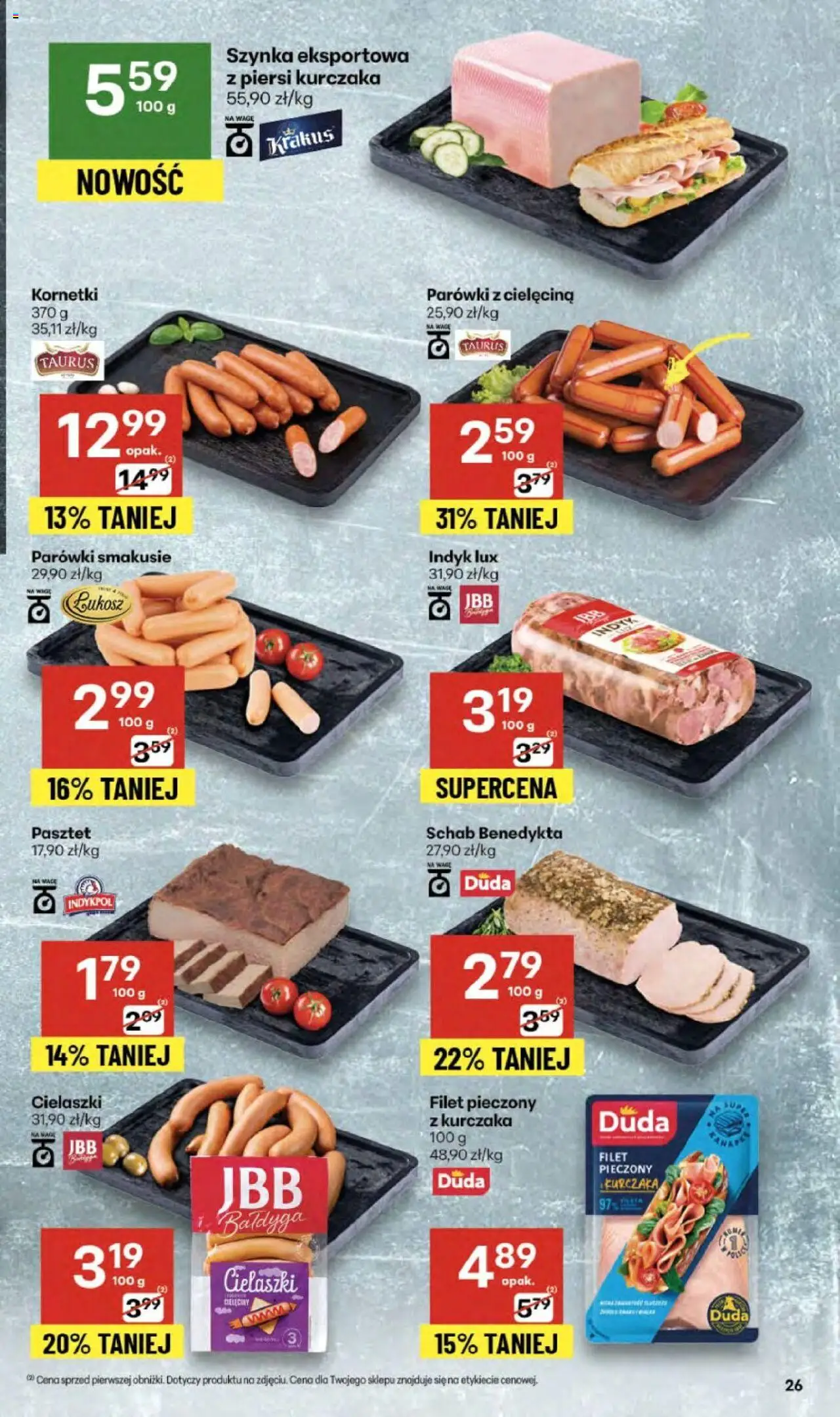Delikatesy Centrum Gazetka - Sklepy Własne od 11.09.2025 | Strona: 26 | Produkty: Schab, Piersi, Parówki, Szynka