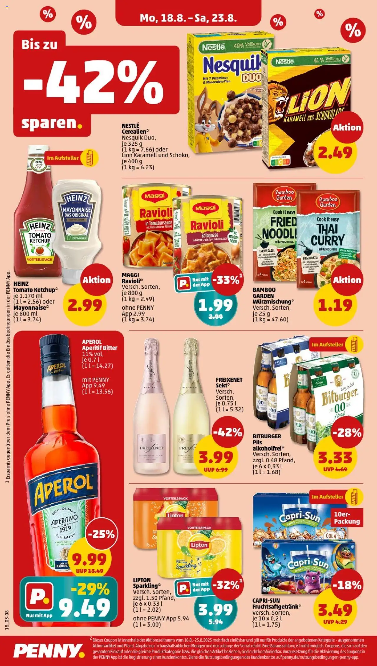 Penny - Niedersachsen - gültig ab dem 18.08.2025 | Seite: 14 | Produkte: Maggi, Freixenet, Schokolade, Aperol