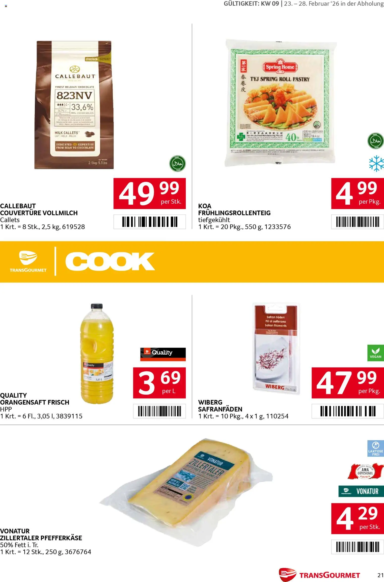 Transgourmet Flugblatt gültig ab 23.02.2026 | Seite: 21 | Produkte: Milch