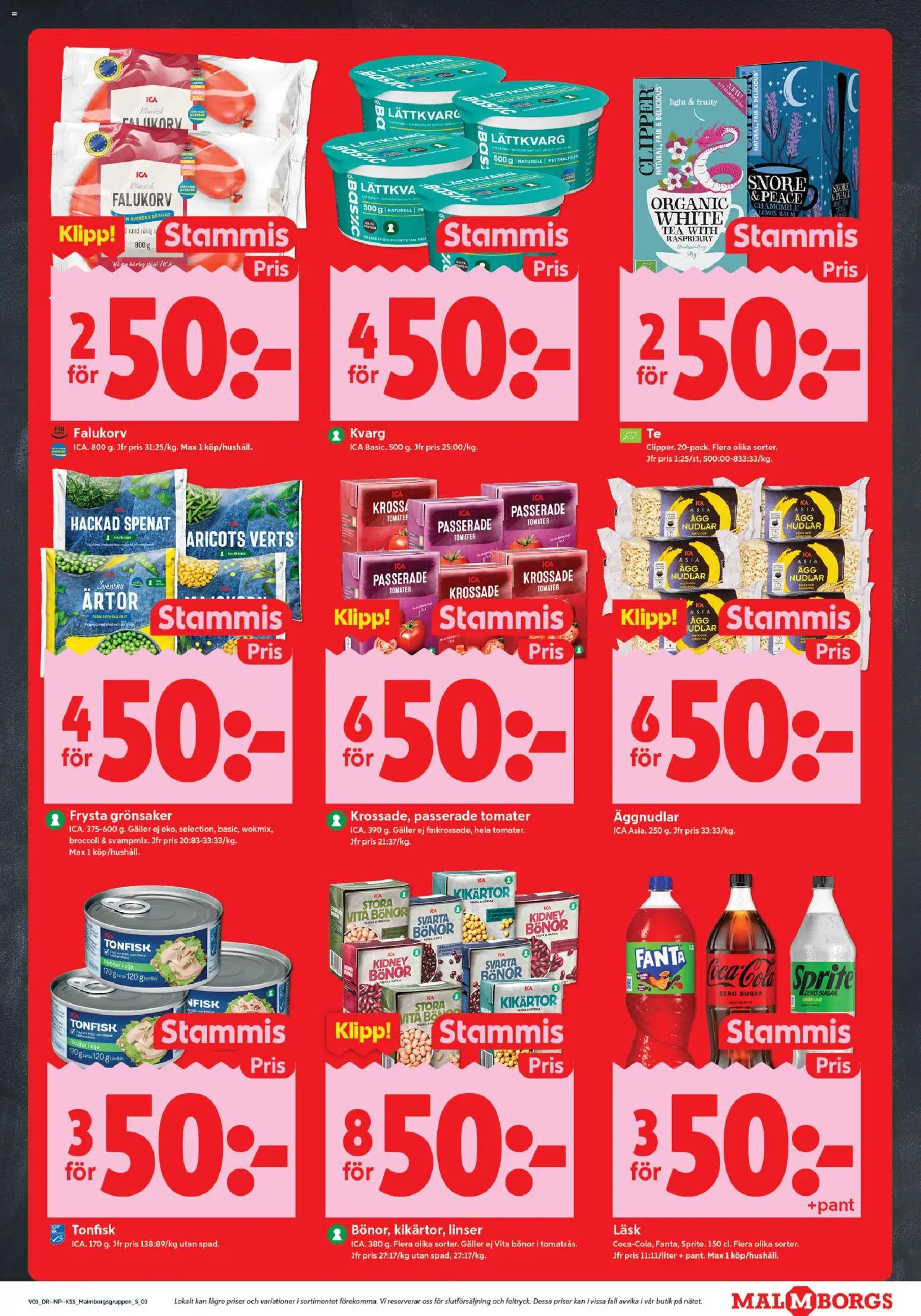 ICA Kvantum reklamblad aktuell från 12.01.2026 | Sida: 3 | Produkter: Spenat, Fanta, Tomater, Broccoli