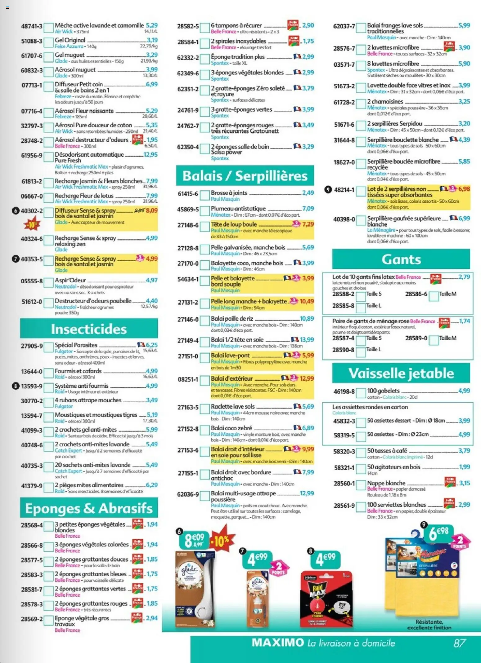 {H1} | Page: 87 | Produits: Diffuseur, Poudre, Riz, Gants