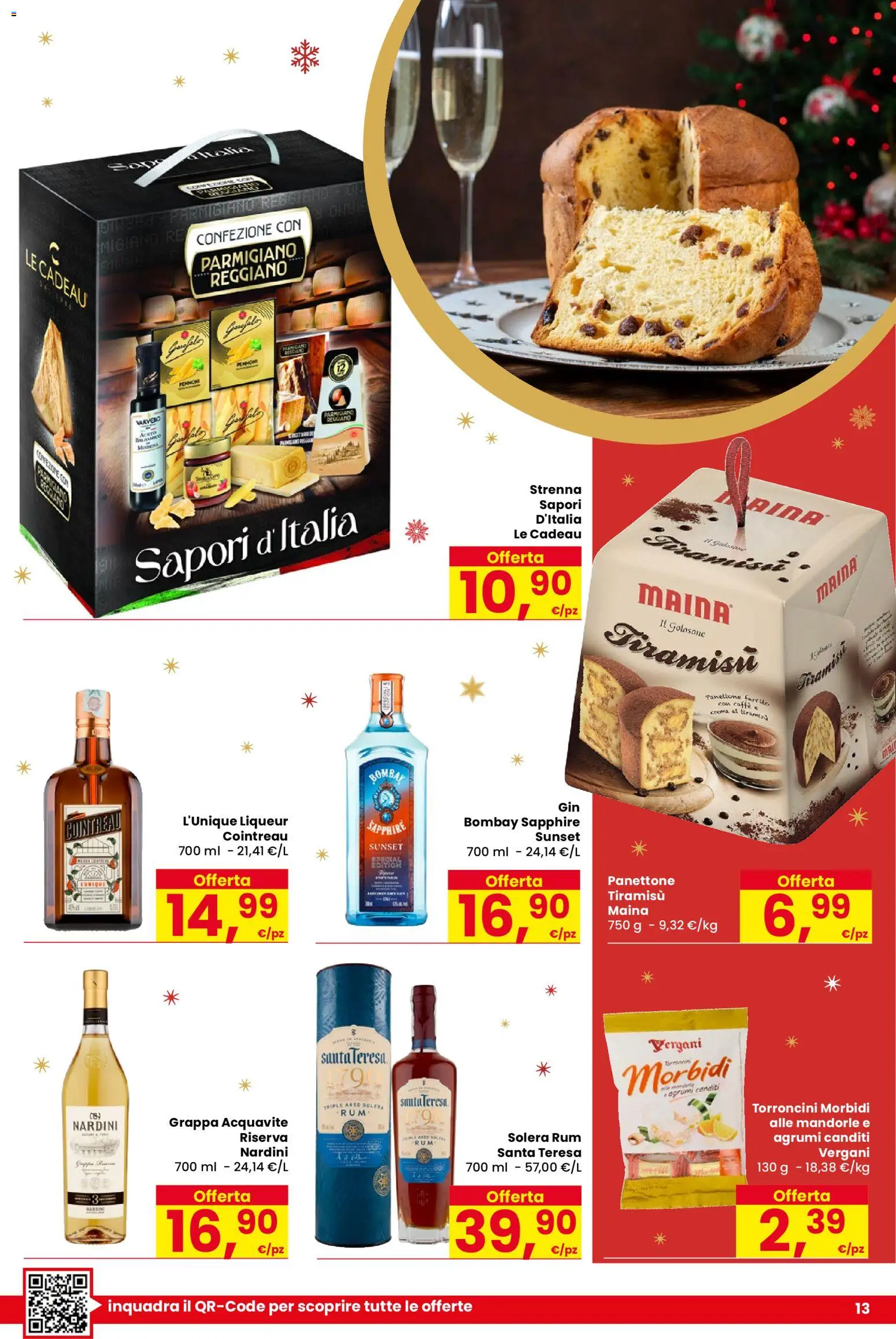 Volantino Despar del 16.12.2025 | Pagina: 13 | Prodotti: Agrumi, Panettone, Torroncini, Grappa