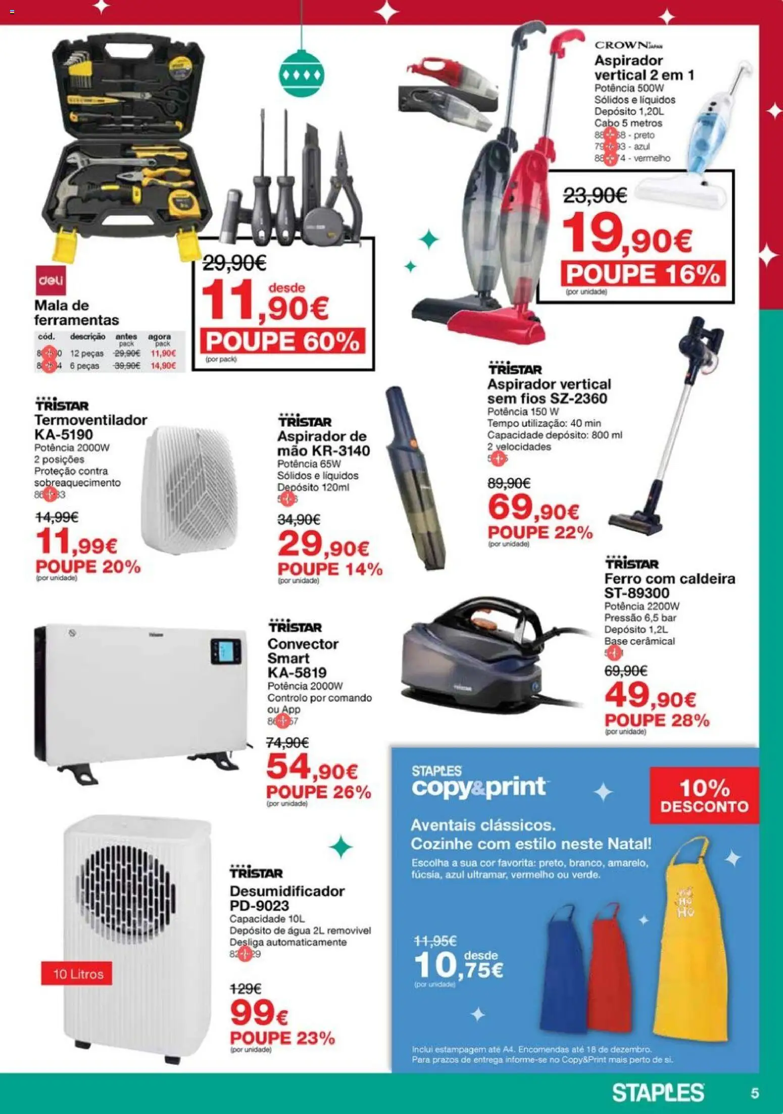 Staples - Folheto Natal 2025 │ válido de 03.12.2025 | Página: 5 | Produtos: Cabo, Ferro, Aspirador, Base