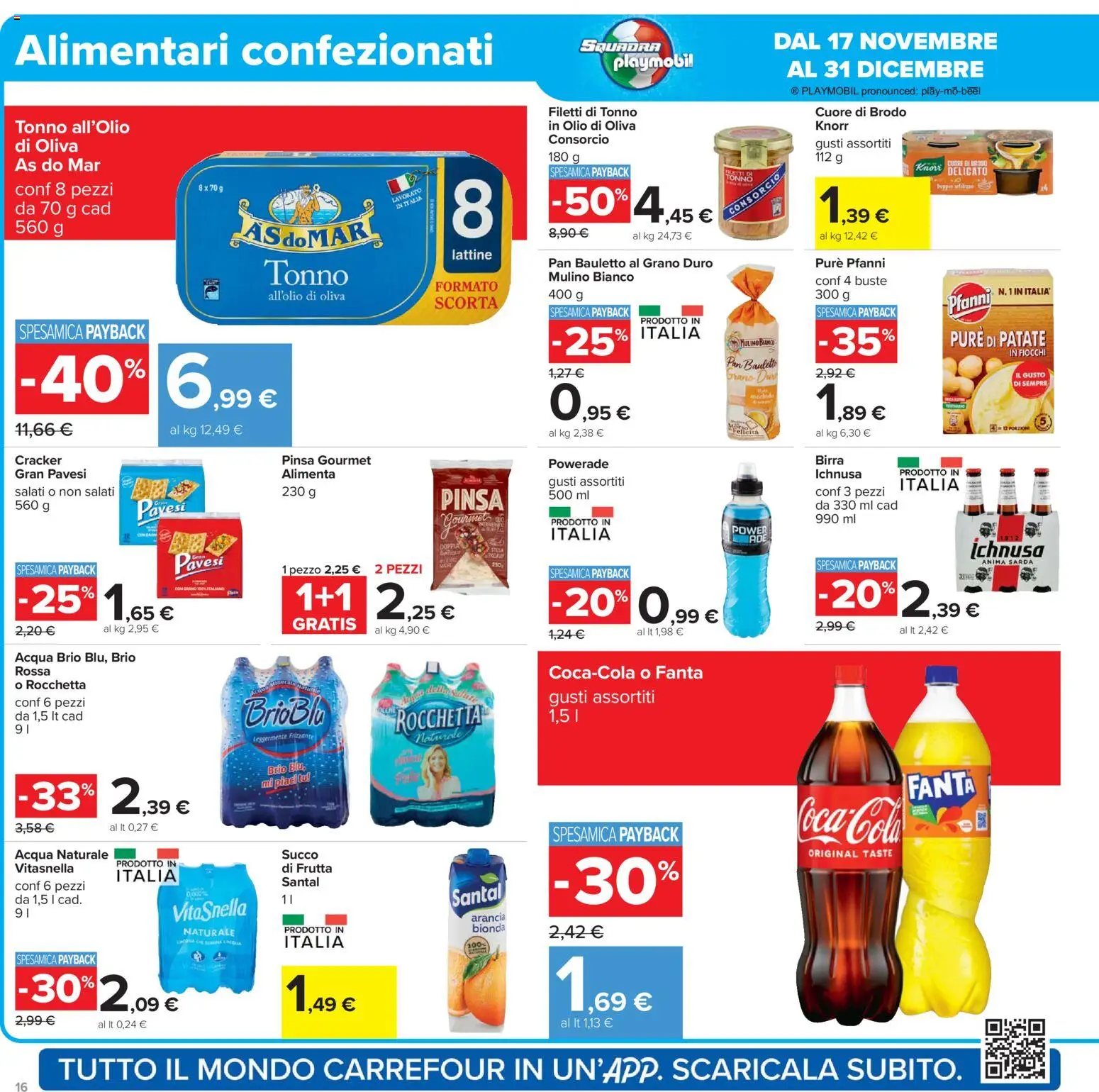 Volantino Carrefour del 02.12.2025 | Pagina: 16 | Prodotti: Frutta, Acqua naturale, Tonno, Arancia