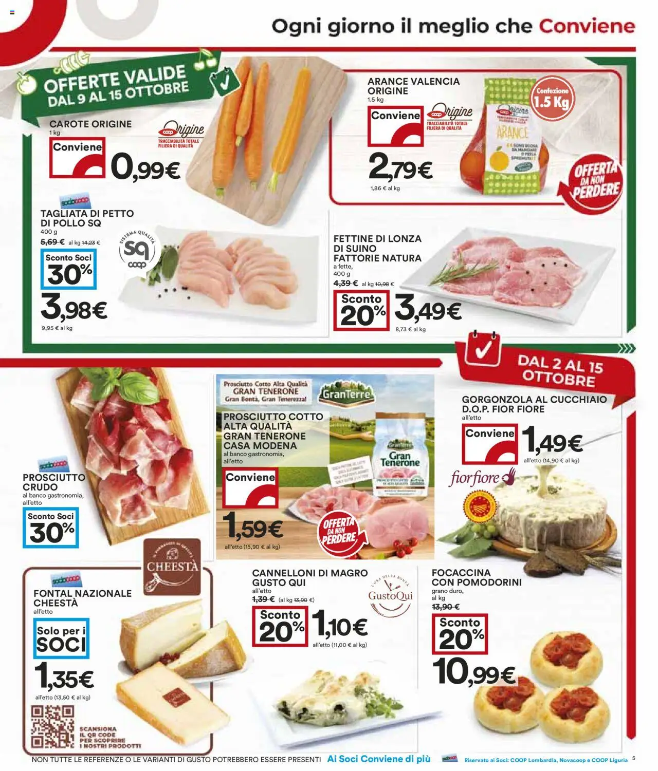 Volantino COOP del 02.10.2025 | Pagina: 5 | Prodotti: Prosciutto Cotto, Suino, Carote, Prosciutto