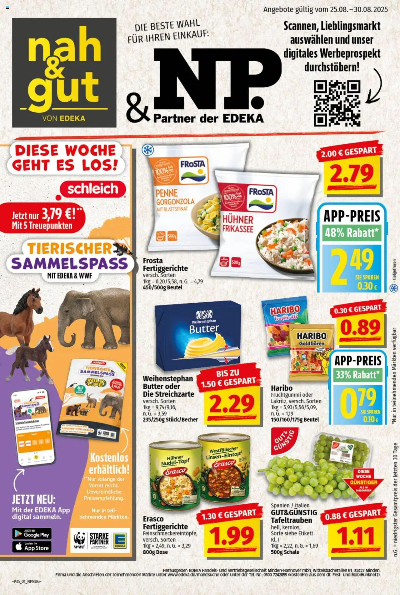 NP Discount Prospekt 	 - gültig ab dem 25.08.2025 | Seite: 1 | Produkte: Butter, Weihenstephan butter, Frosta, Erasco