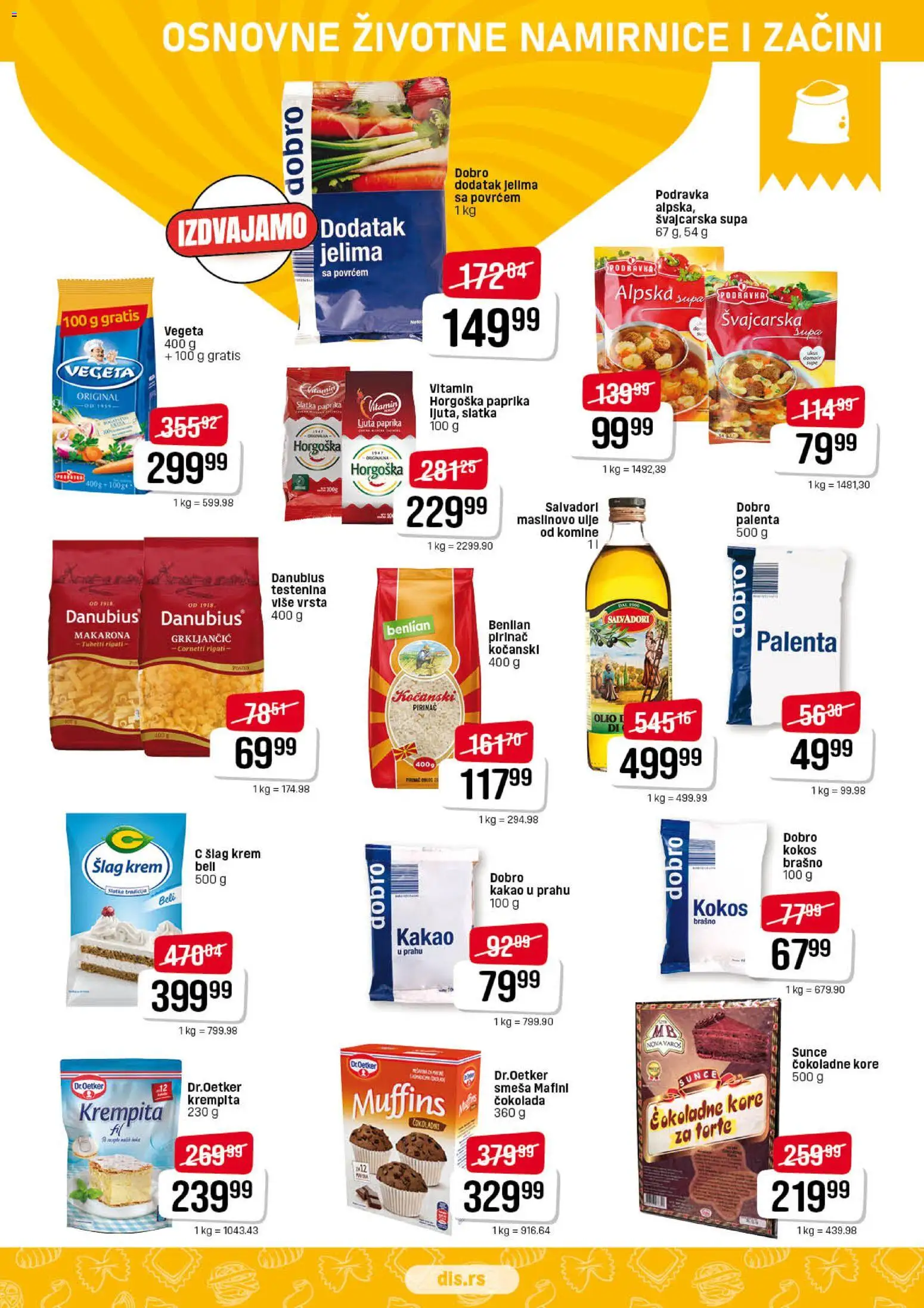 DIS katalog - važi od 29.01.2026 | Strana: 7 | Proizvode: Testenina, Paprika, Šlag krem, Čokolada